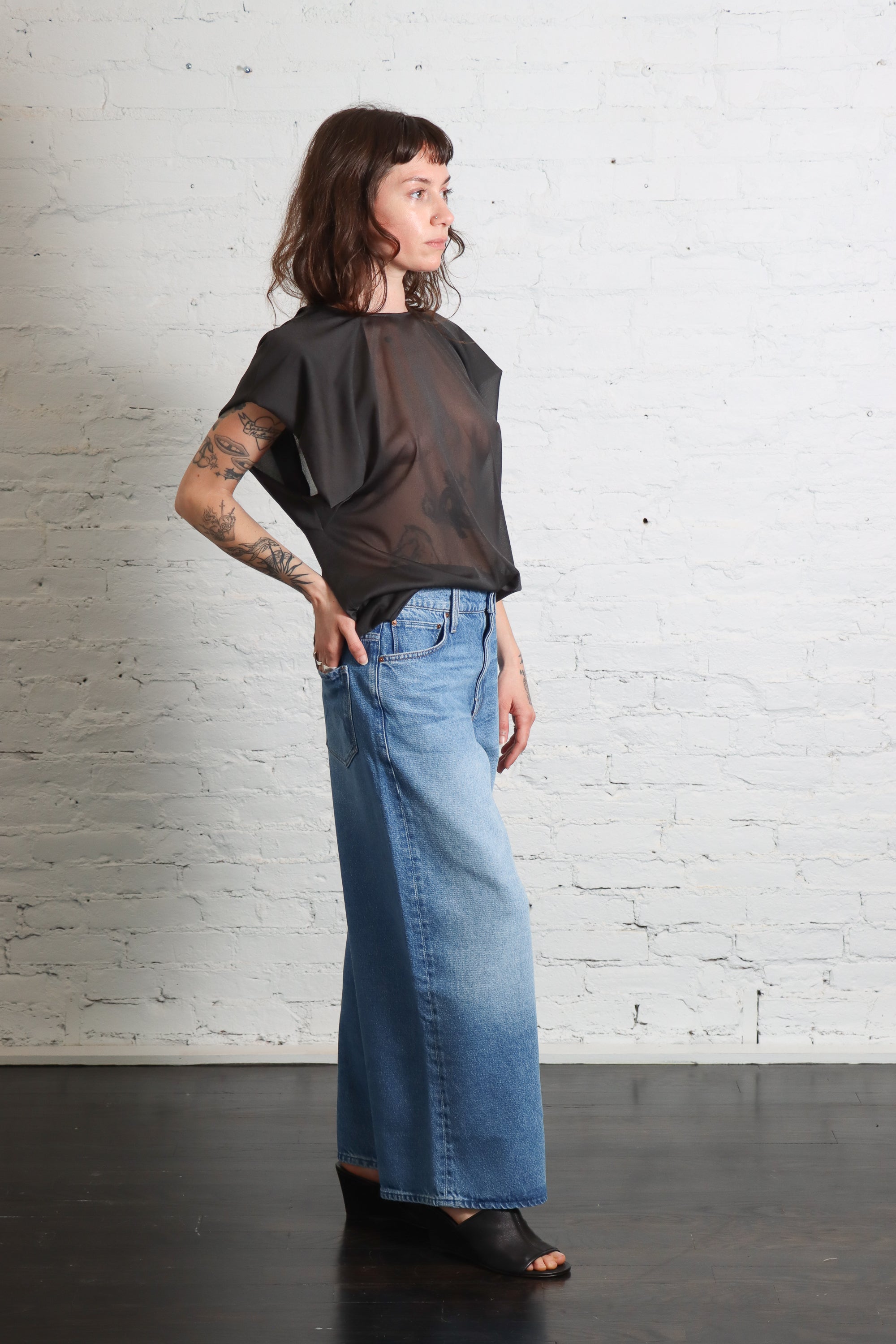 Sheer Blouse in Lavagna by Alysi-Alysi-Idlewild-Cincinnati