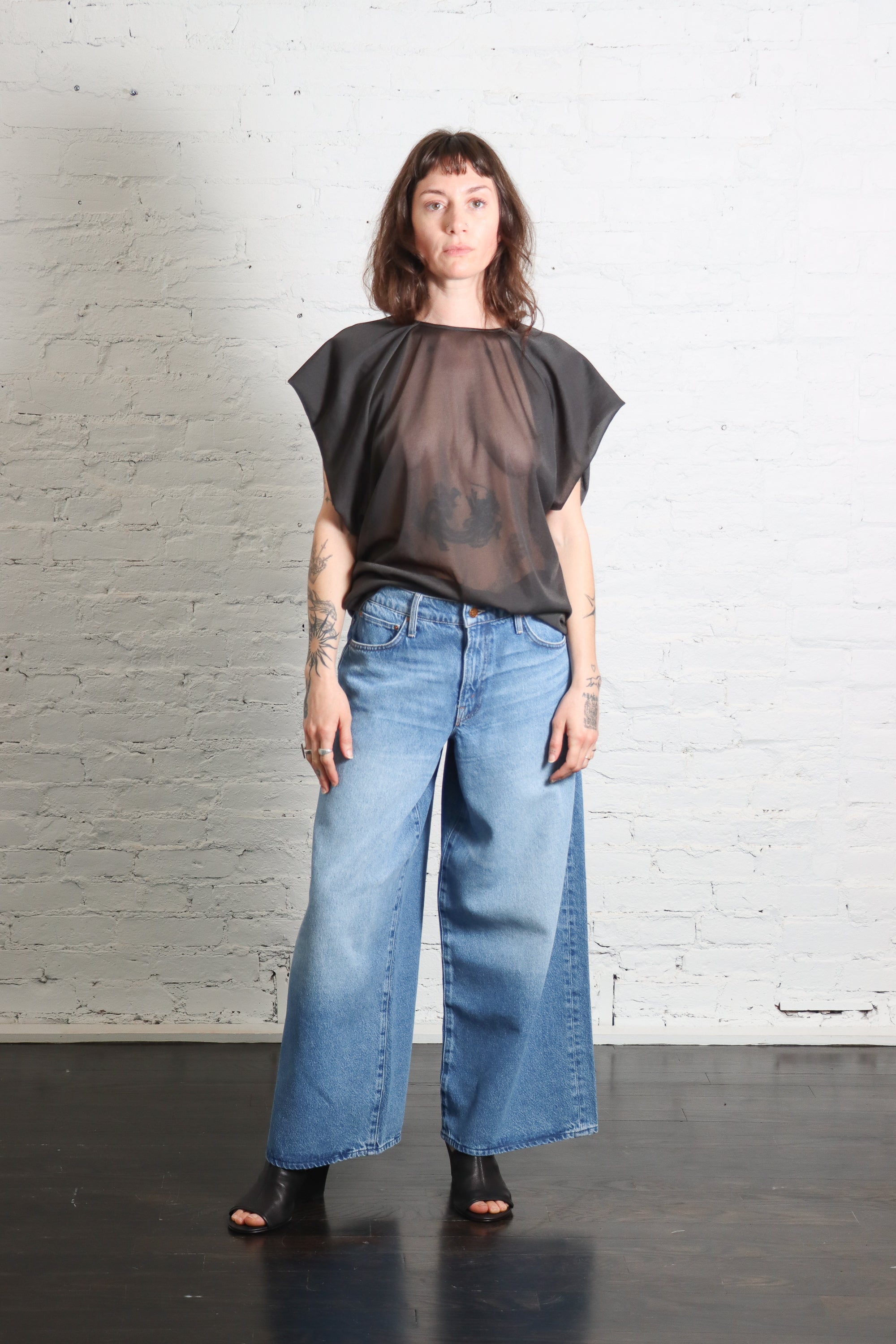 Sheer Blouse in Lavagna by Alysi-Alysi-Idlewild-Cincinnati