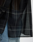 Sheer Wool Gauze Check Oversized Shirt in Black Multi by Tibi-Tibi-Idlewild-Cincinnati