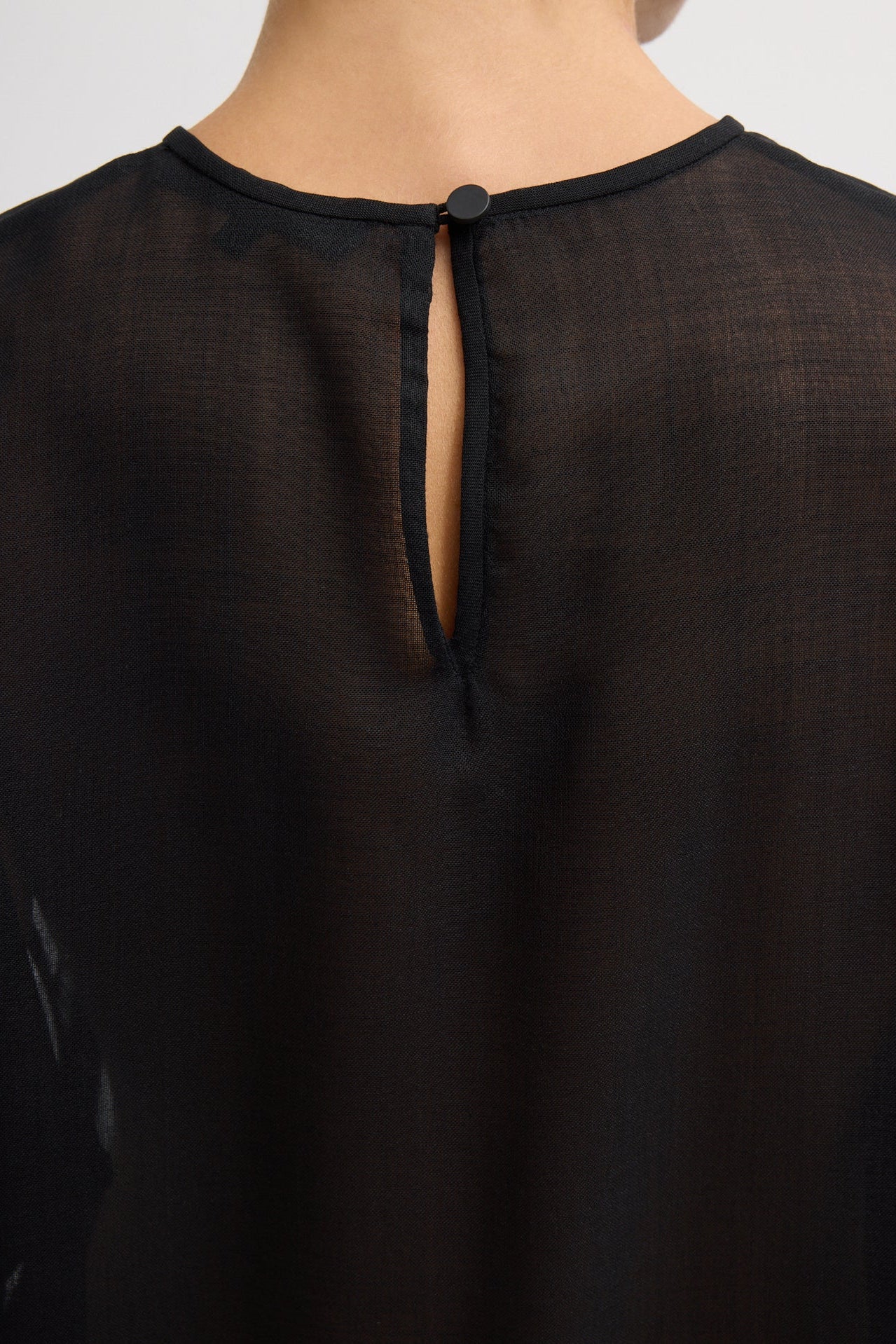 Sheer Wool Gauze Easy T in Black by Tibi-Tibi-Idlewild