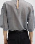 Sheer Wool Gauze Easy T in Heather Grey by Tibi-Tops-Tibi-Idlewild