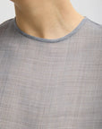Sheer Wool Gauze Easy T in Heather Grey by Tibi-Tops-Tibi-Idlewild