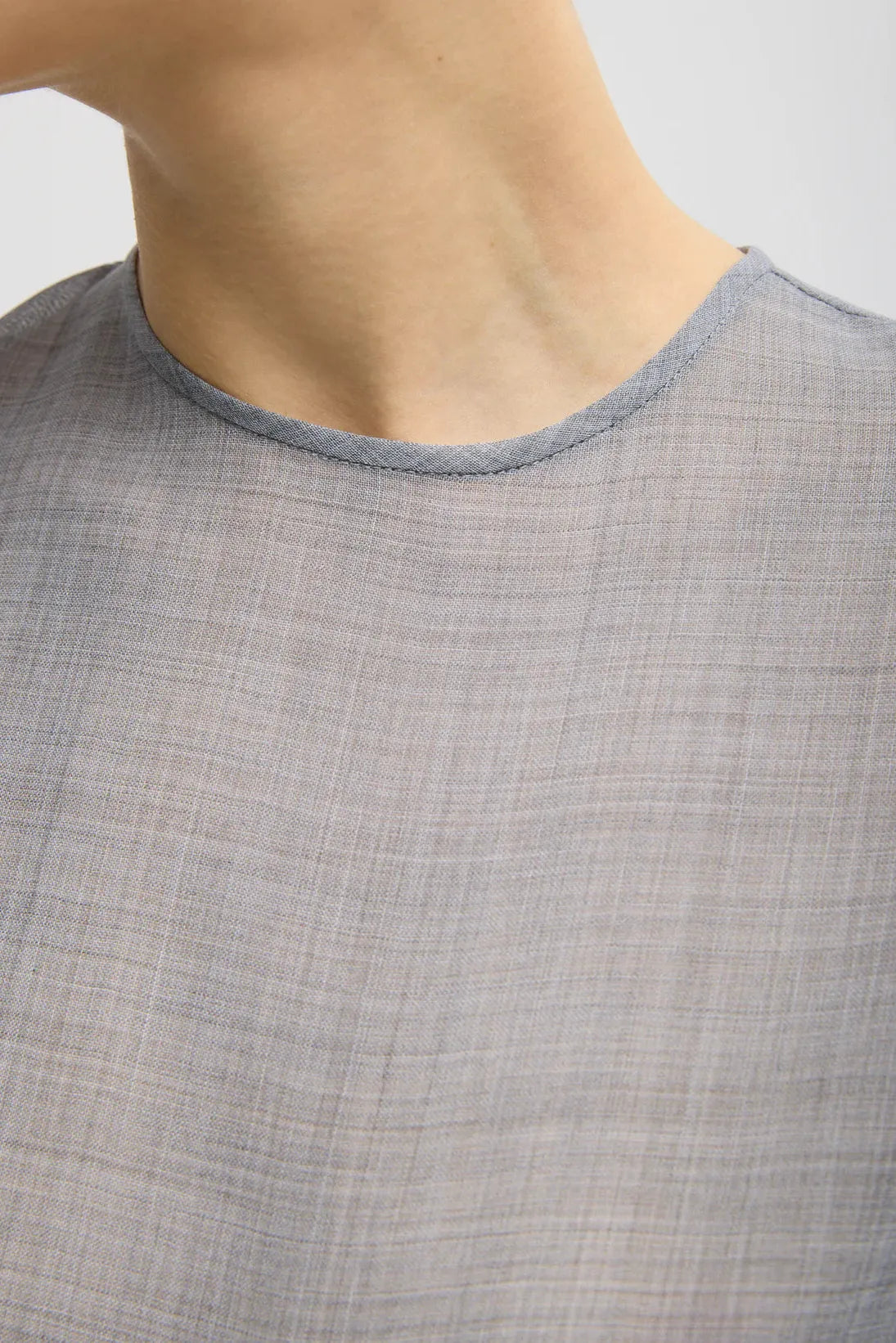 Sheer Wool Gauze Easy T in Heather Grey by Tibi-Tibi-Idlewild-Cincinnati