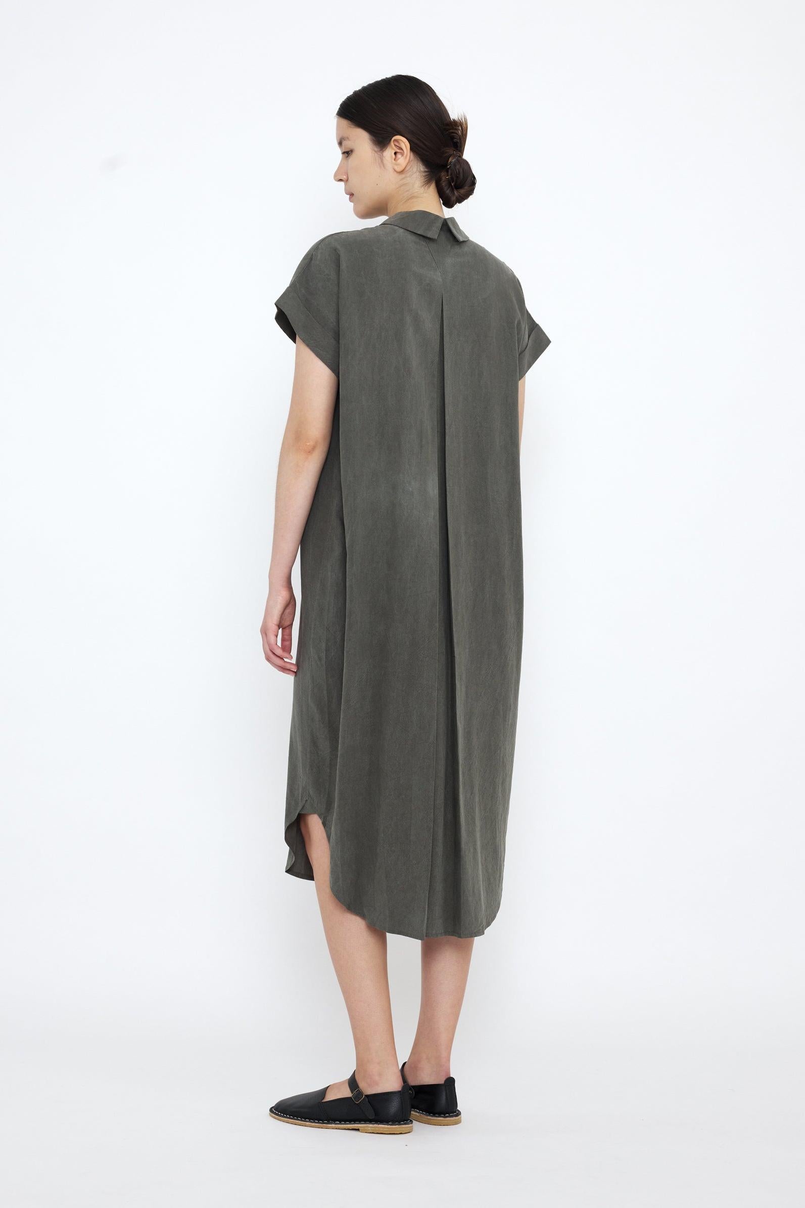 Signature Maxi Shirtdress in Pewter Green by 7115 by Szeki-7115 by Szeki-Idlewild-Cincinnati