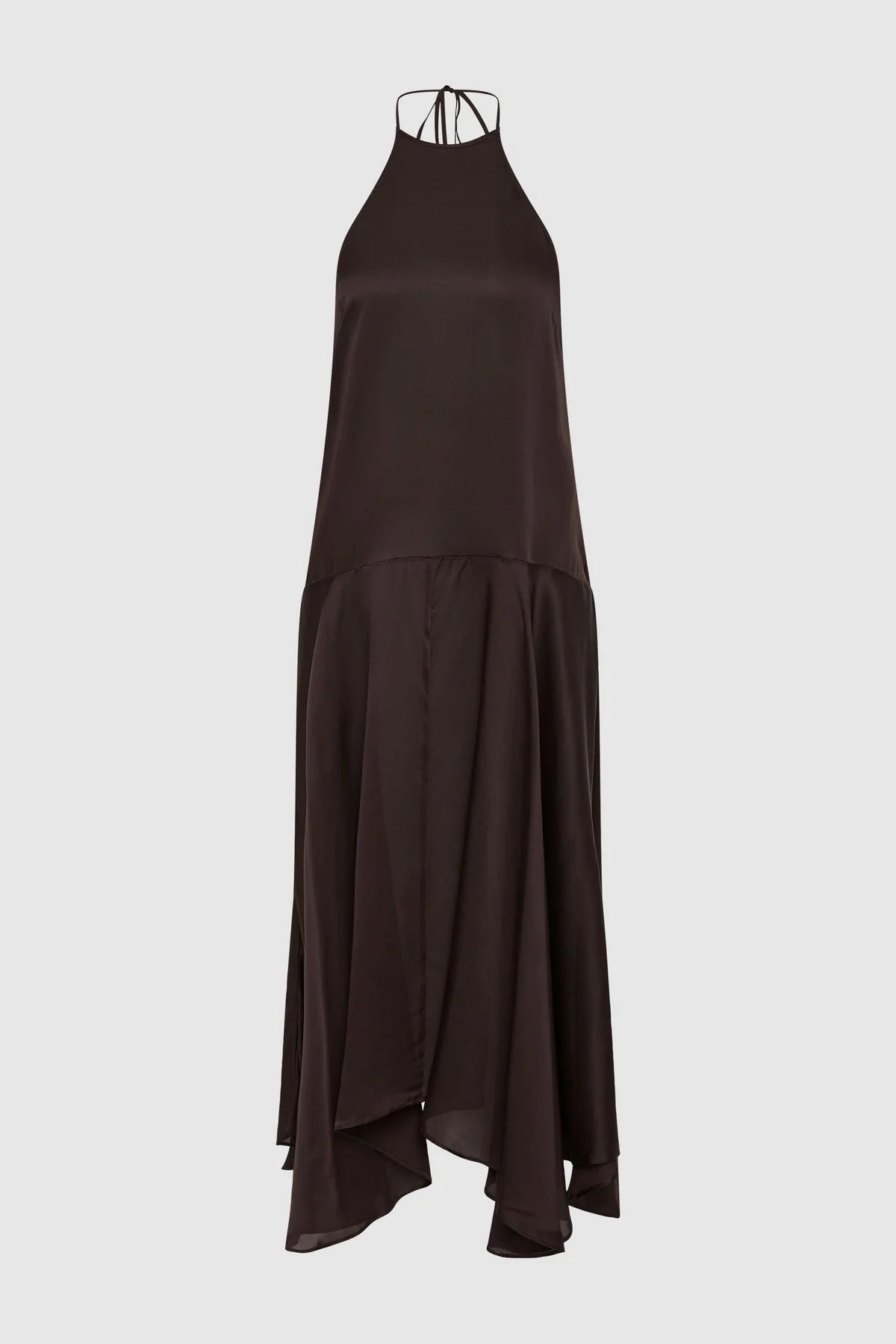 Silk Handkerchief Halter Dress in Bark by St. Agni-St. Agni-Idlewild-Cincinnati