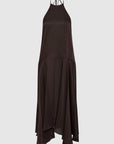 Silk Handkerchief Halter Dress in Bark by St. Agni-St. Agni-Idlewild-Cincinnati