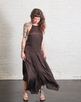 Silk Handkerchief Halter Dress in Bark by St. Agni-St. Agni-Idlewild-Cincinnati