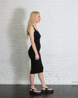 Silk Knit Tank Midi Dress in Black by Enza Costa-Enza Costa-Idlewild-Cincinnati