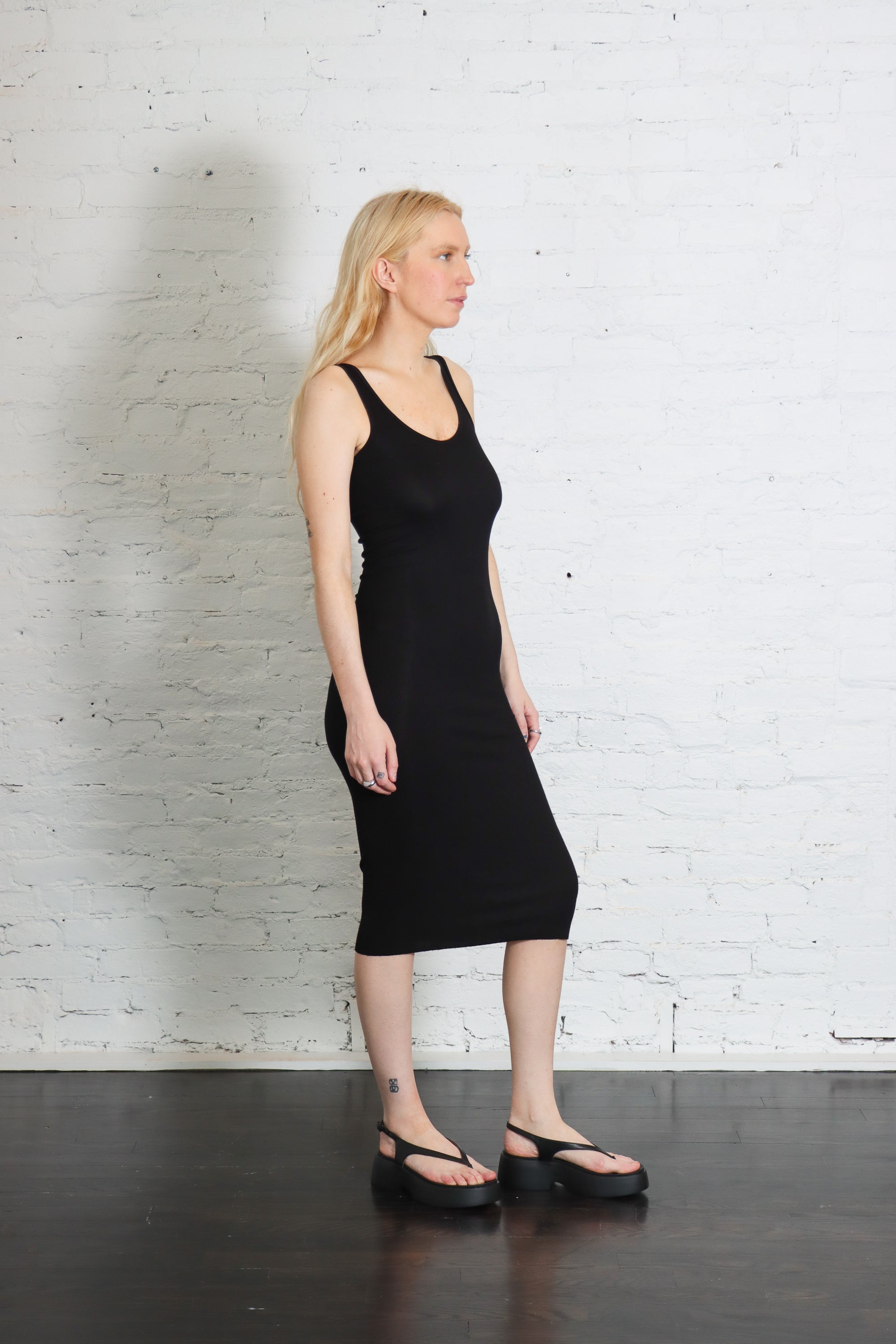 tank midi dress Silk Knit in Black by Enza Costa – Idlewild Perfect for spring brunches Dress to Impress - Matching Sibling Outfits Color:Yellow Sand
