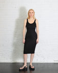 Silk Knit Tank Midi Dress in Black by Enza Costa-Enza Costa-Idlewild-Cincinnati