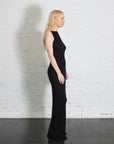 Silk Rib Sleeveless Boatneck Fluid Maxi Dress in Black By Enza Costa-Enza Costa-Idlewild-Cincinnati