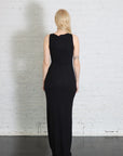 Silk Rib Sleeveless Boatneck Fluid Maxi Dress in Black By Enza Costa-Enza Costa-Idlewild-Cincinnati