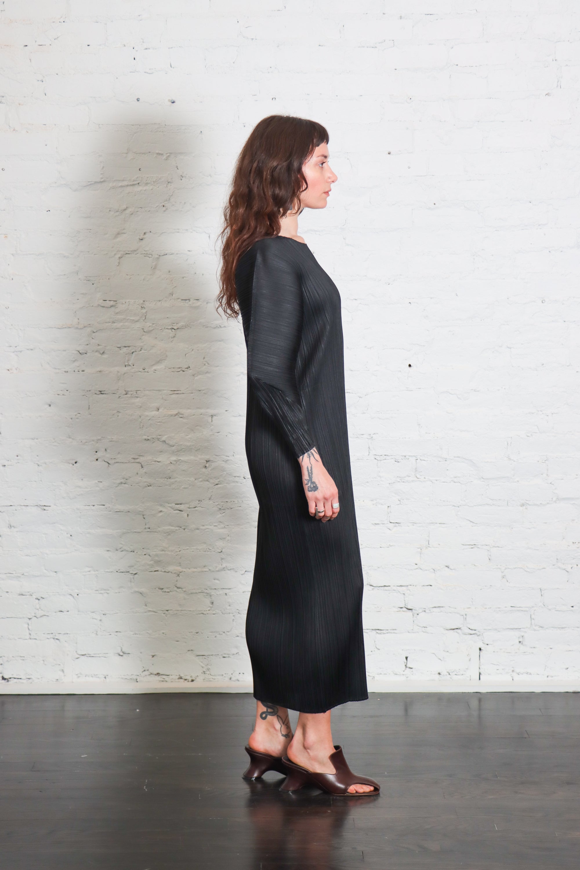 Skyline Dress in Black by Pleats Please Issey Miyake-Dresses-Pleats Please Issey Miyake-Idlewild