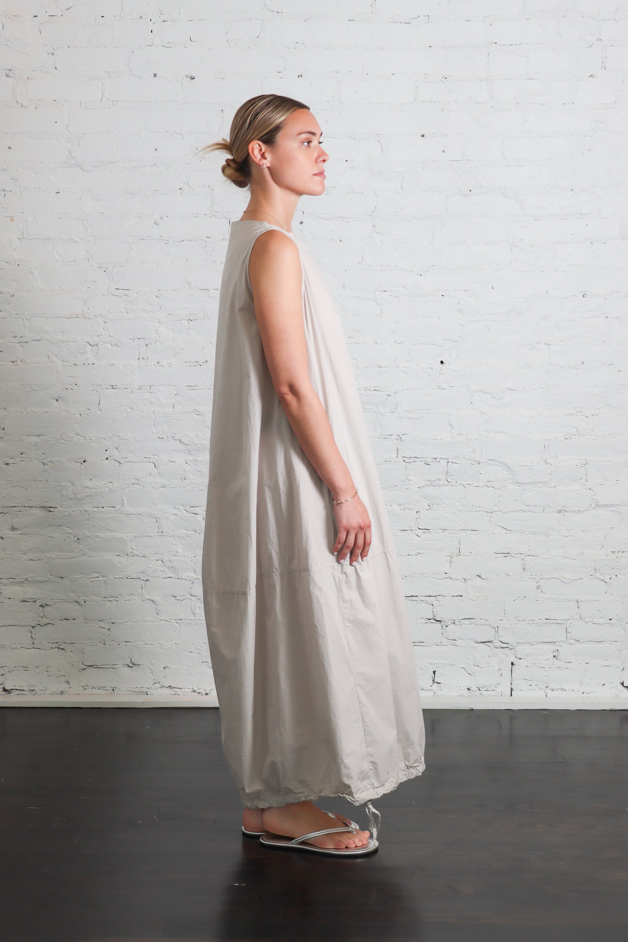 Sleeveless Balloon Dress TC in Pebble by Album Di Famiglia-Album Di Famiglia-Idlewild-Cincinnati
