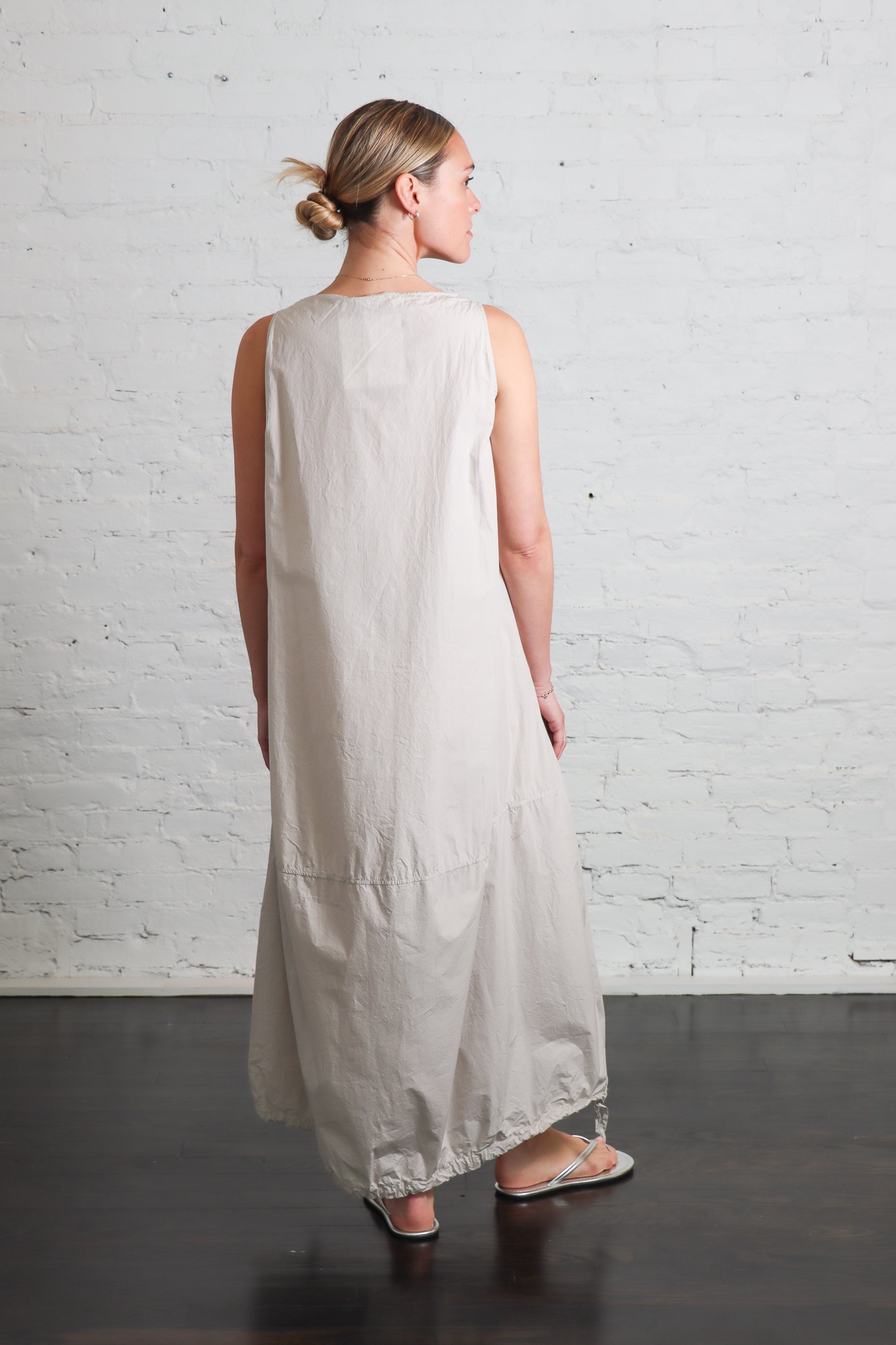 Sleeveless Balloon Dress TC in Pebble by Album Di Famiglia-Album Di Famiglia-Idlewild-Cincinnati