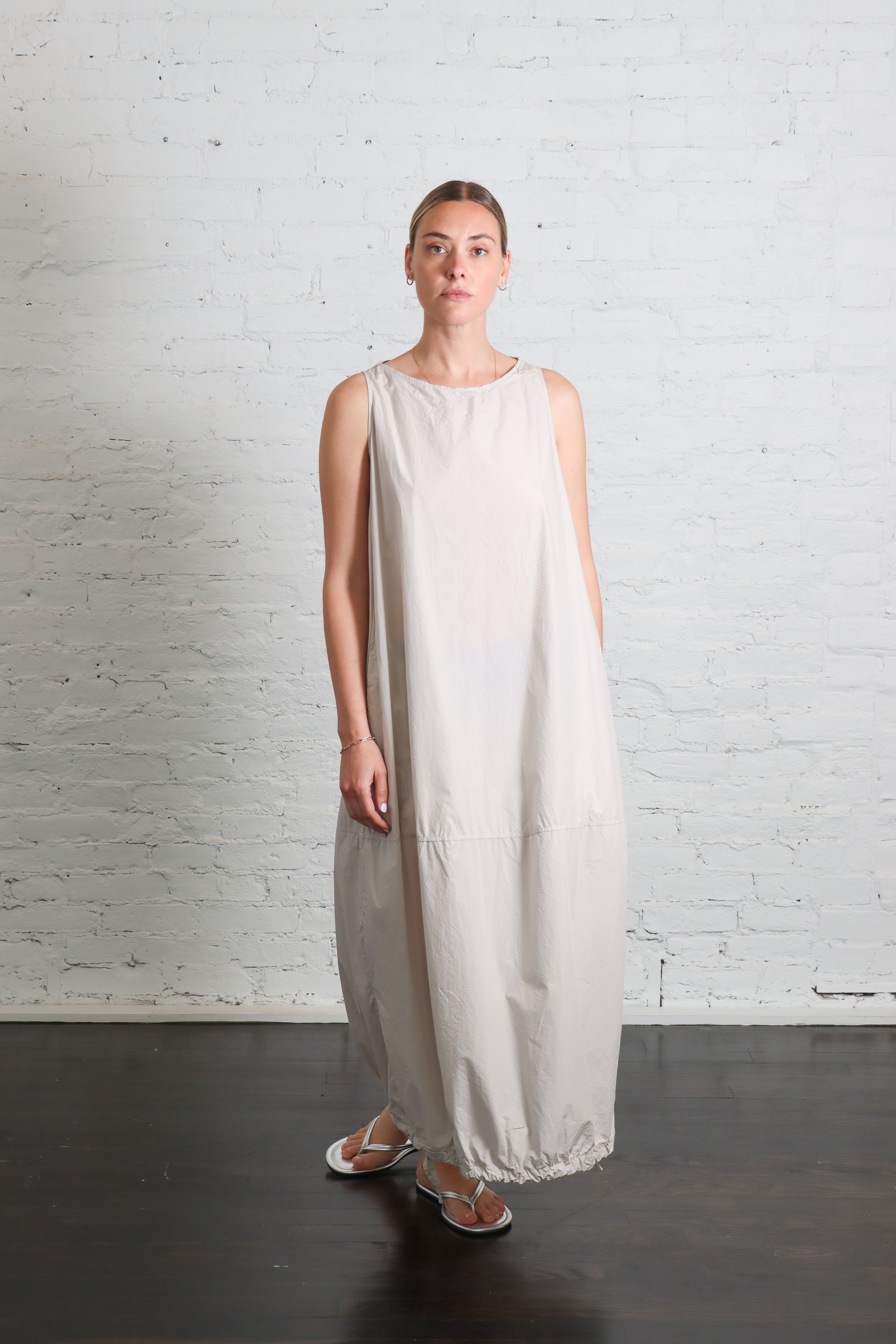 Sleeveless Balloon Dress TC in Pebble by Album Di Famiglia-Album Di Famiglia-Idlewild-Cincinnati