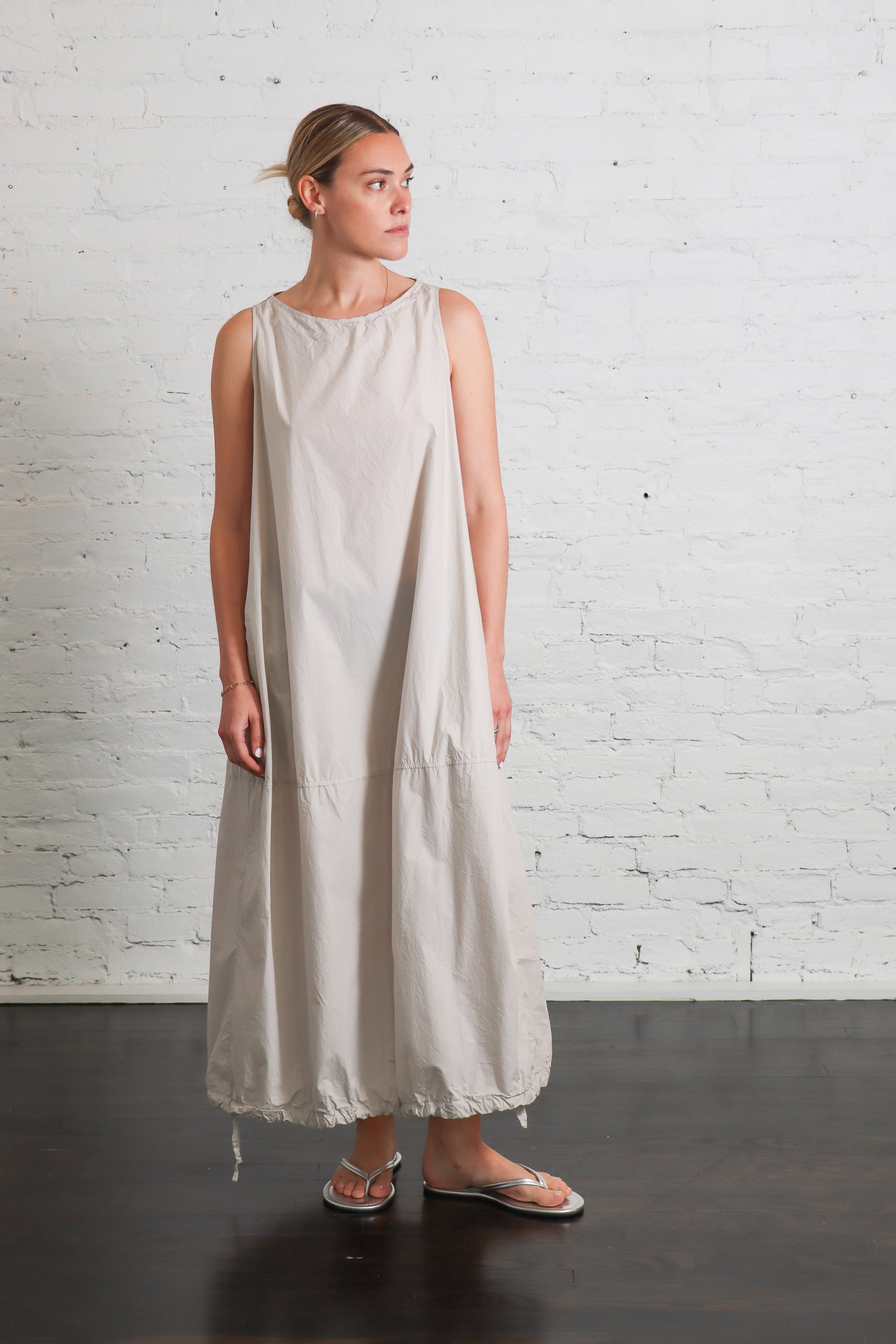 Sleeveless Balloon Dress TC in Pebble by Album Di Famiglia-Album Di Famiglia-Idlewild-Cincinnati