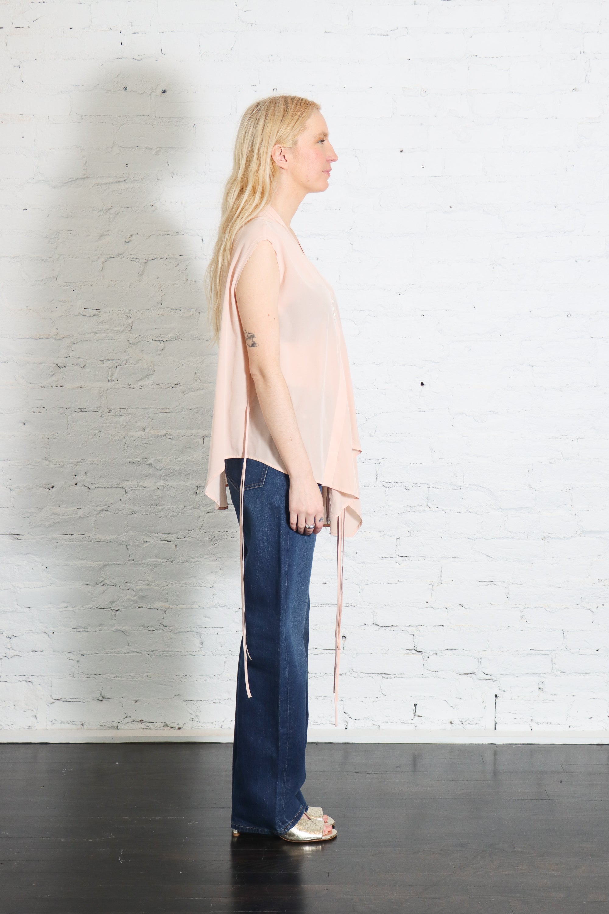 Sleeveless Kimono Shirt in Carne by Serien°umerica-Serien°umerica-Idlewild-Cincinnati