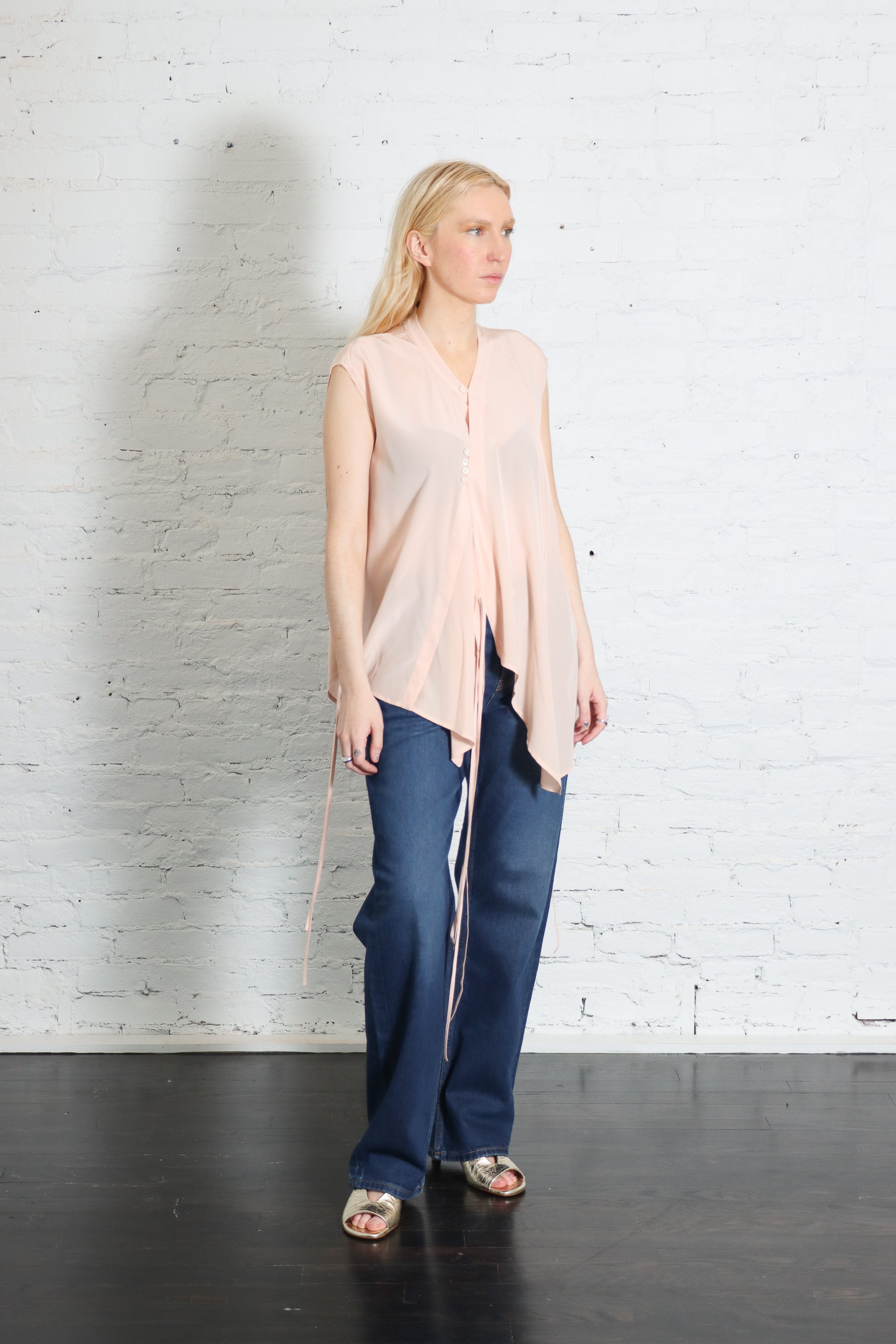 Sleeveless Kimono Shirt in Carne by Serien°umerica-Serien°umerica-Idlewild-Cincinnati