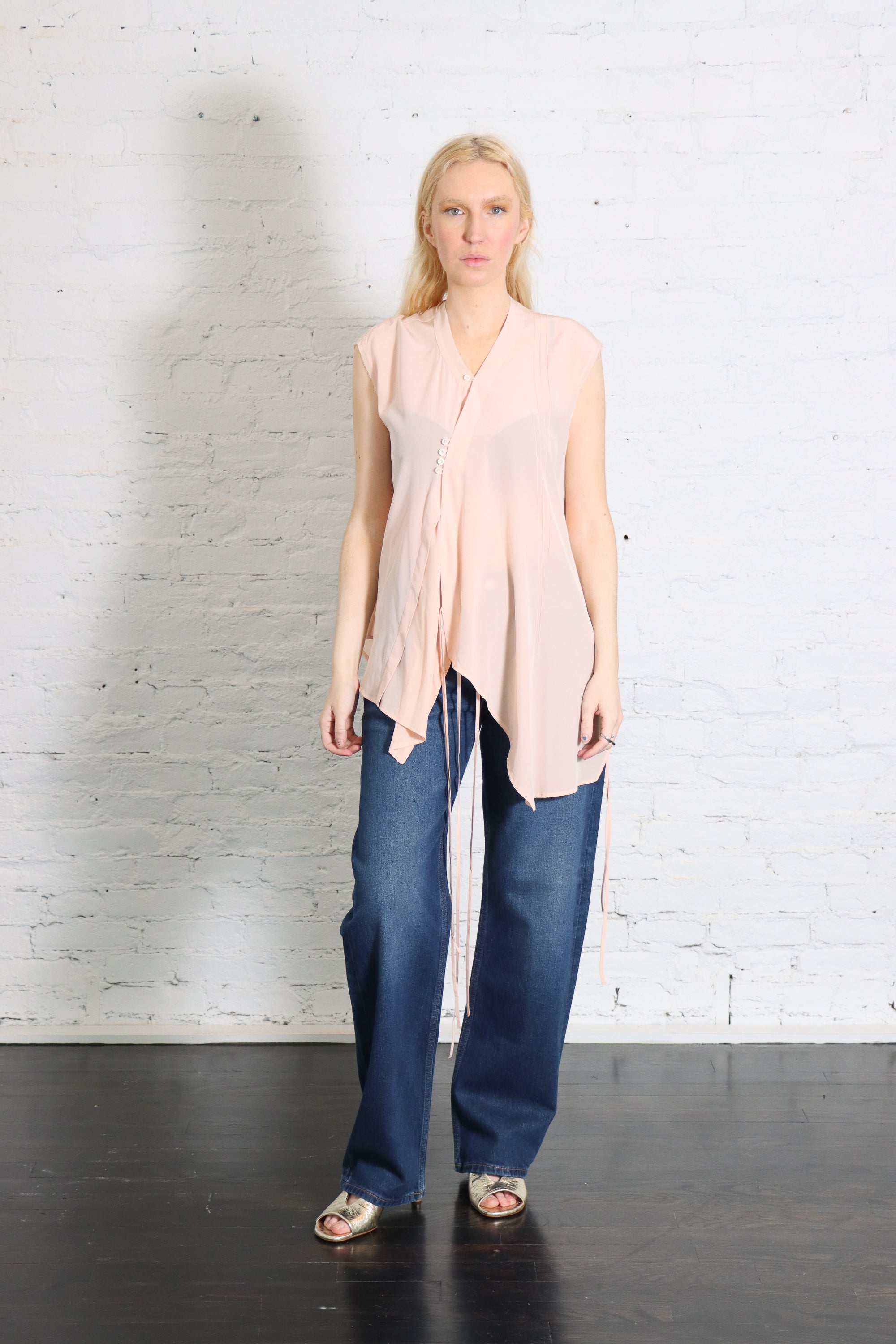 Sleeveless Kimono Shirt in Carne by Serien°umerica-Serien°umerica-Idlewild-Cincinnati