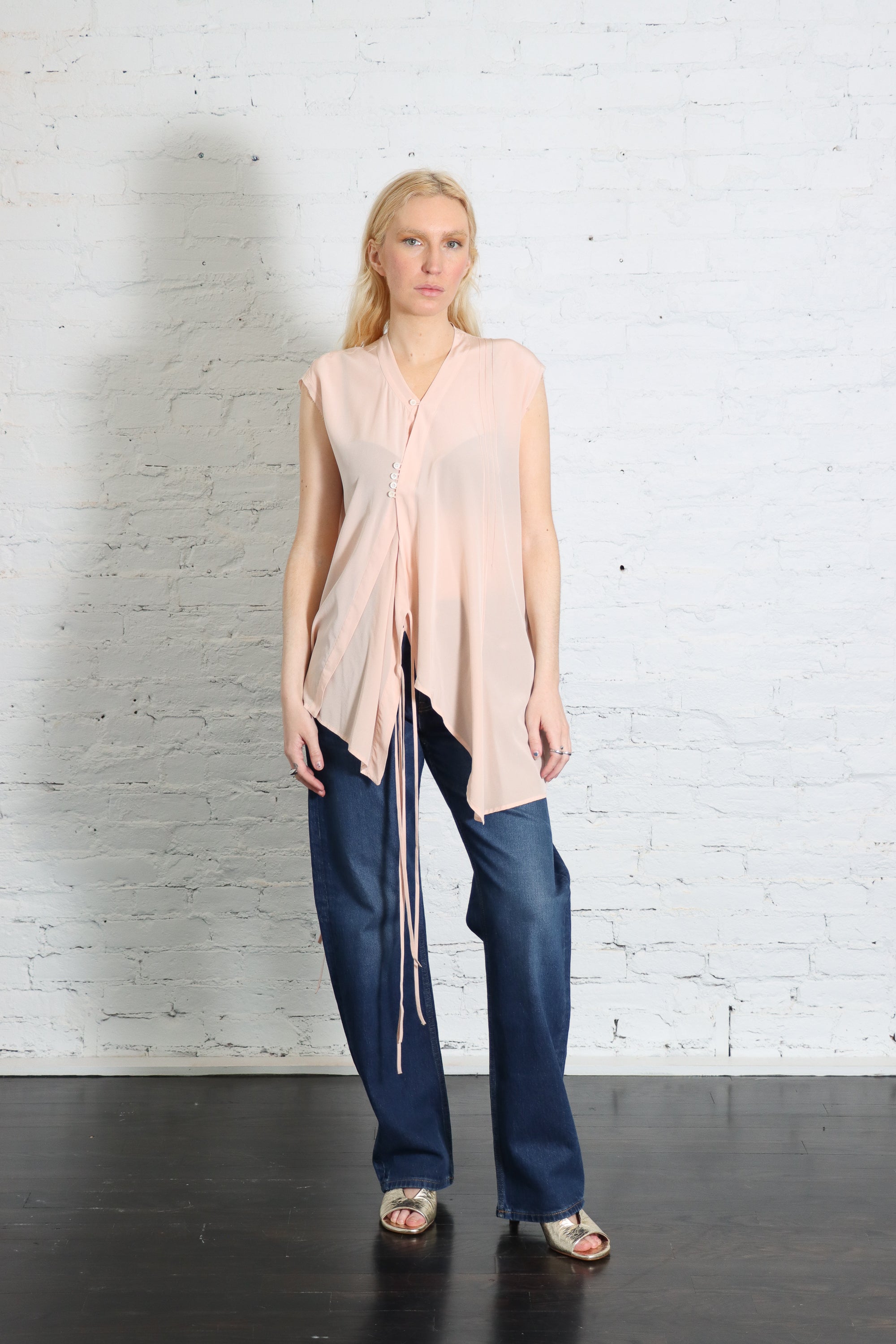 Sleeveless Kimono Shirt in Carne by Serien°umerica-Serien°umerica-Idlewild-Cincinnati