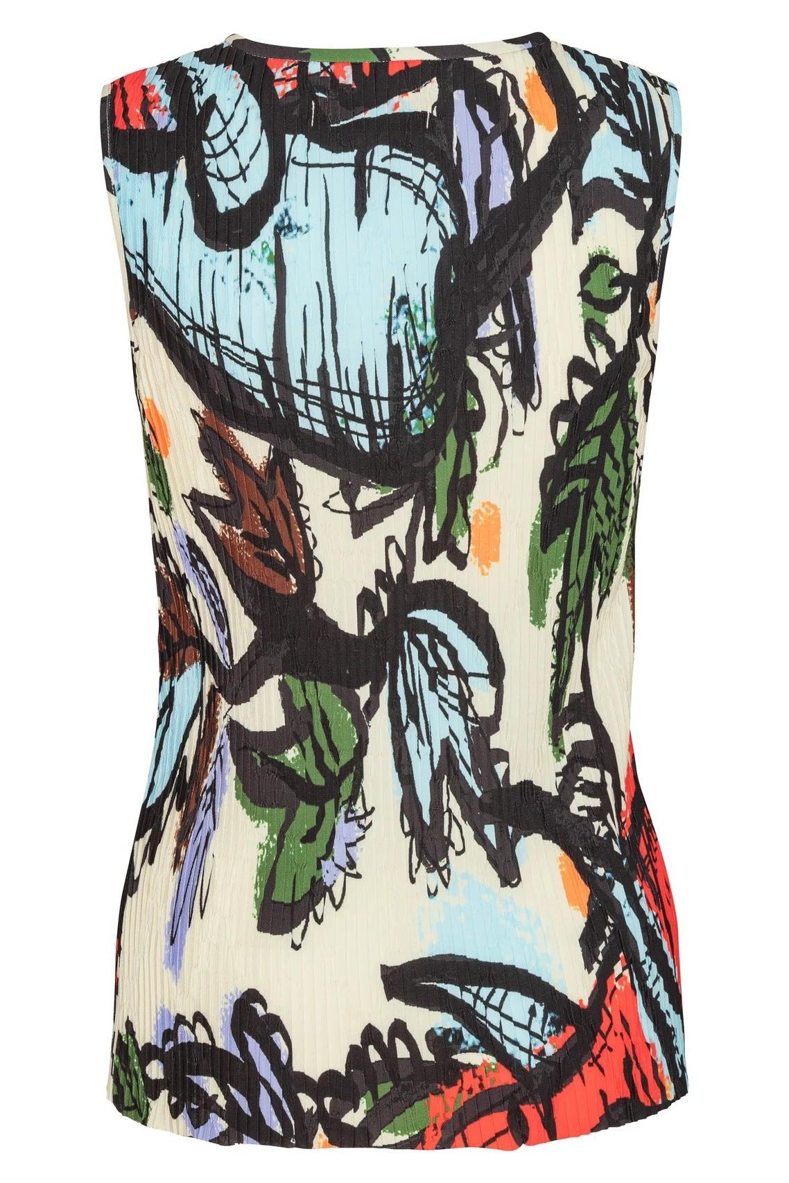 Sleeveless Plissé Top in Carrots by Henrik Vibskov-Tops-Henrik Vibskov-Idlewild