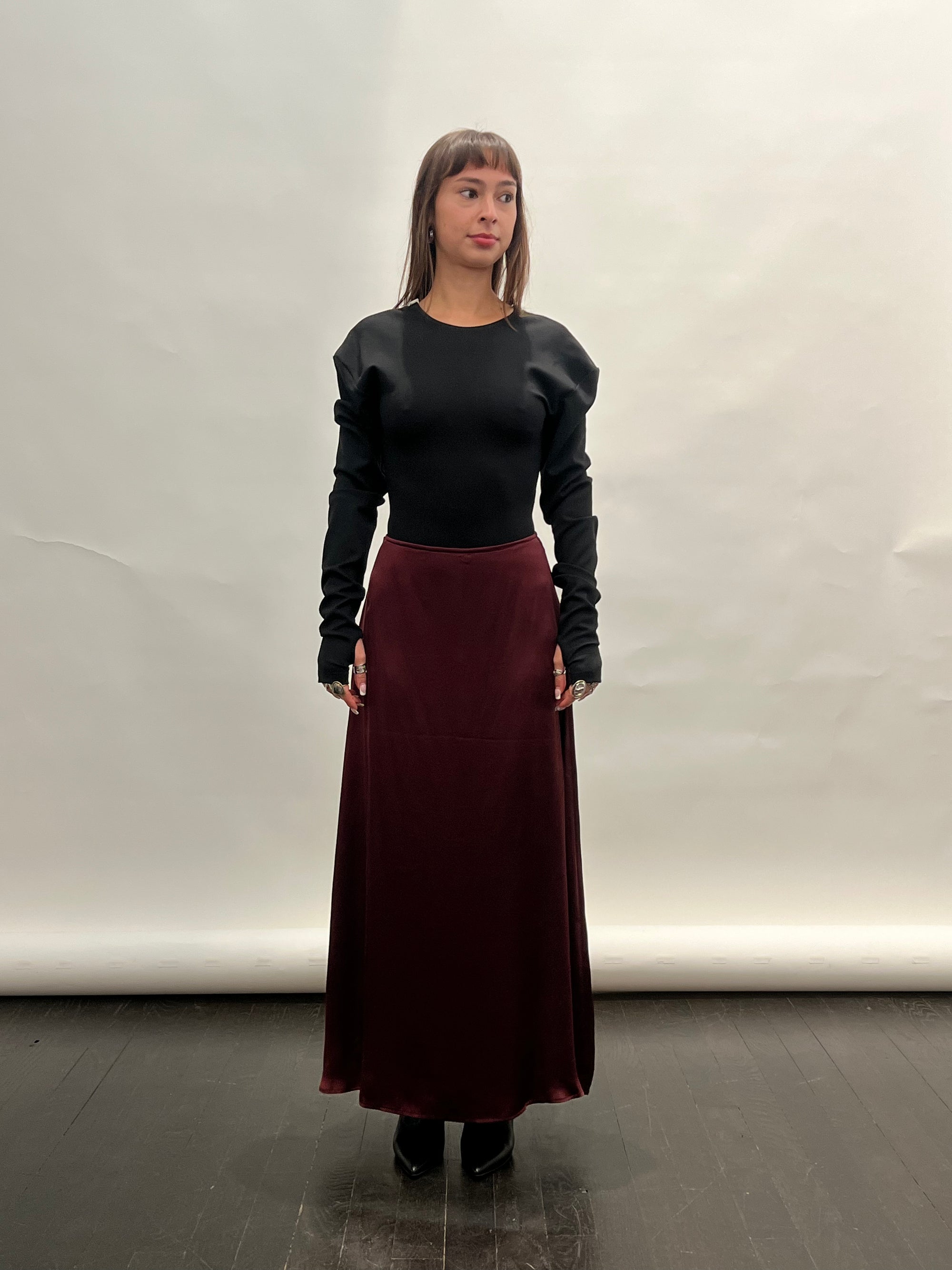 Slip Skirt in Oxblood by Shwetambari-Shwetambari-Idlewild