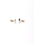 Small Sculptures Earrings in Silver and Brass by Issey Miyake-Idlewild