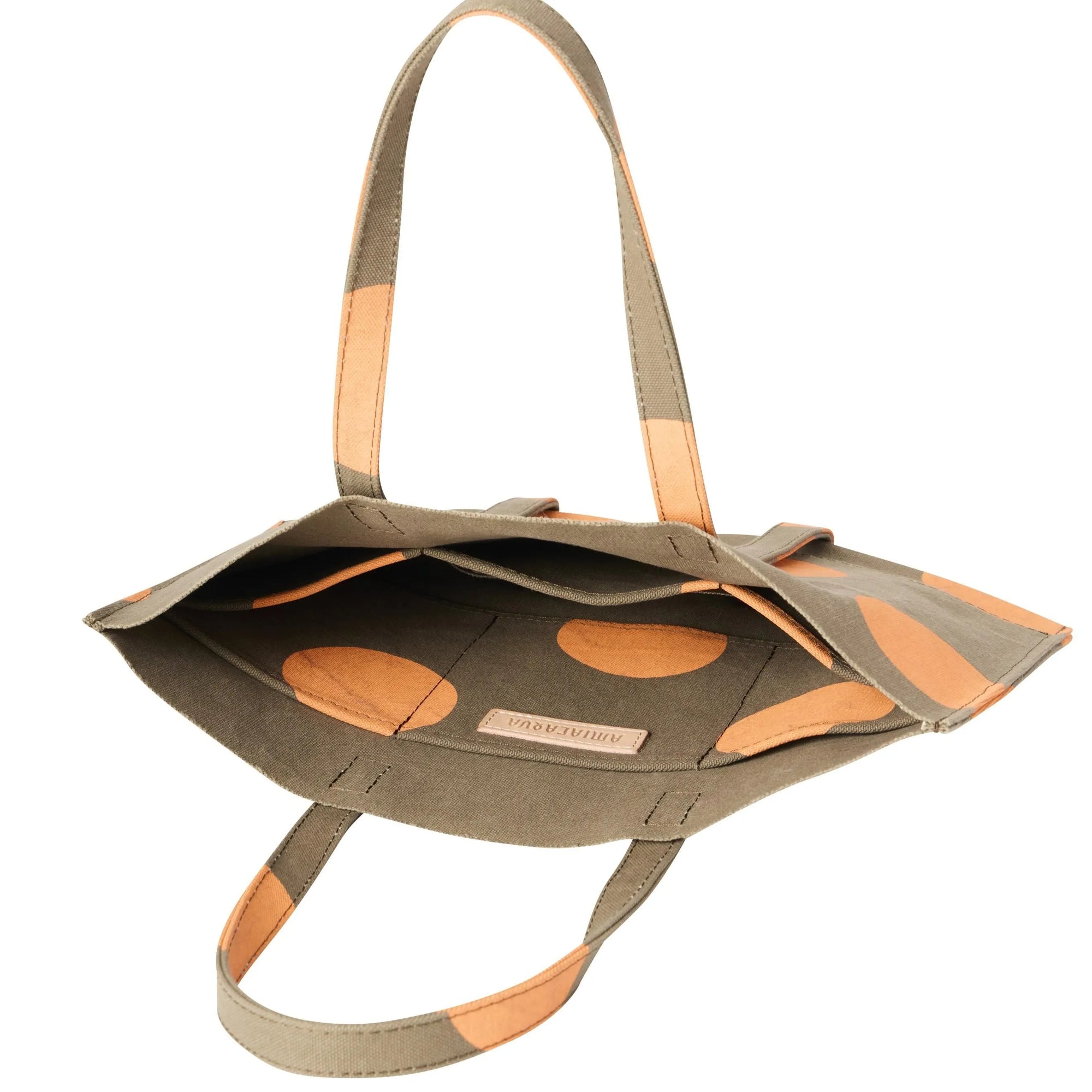 Small Washed Canvas Tote Bag in Orange Dot by Amiacalva-Amiacalva-Idlewild-Cincinnati