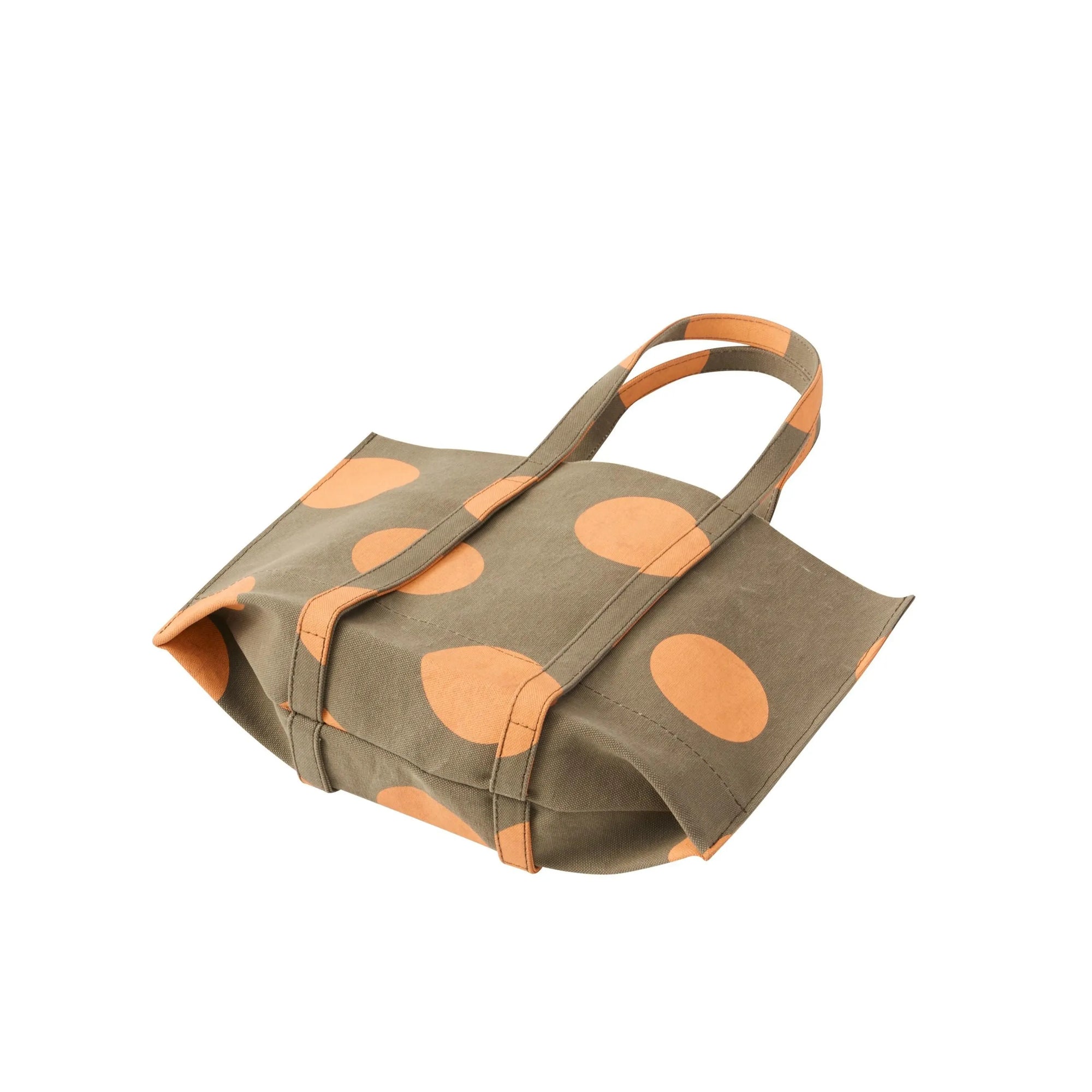 Small Washed Canvas Tote Bag in Orange Dot by Amiacalva-Amiacalva-Idlewild-Cincinnati