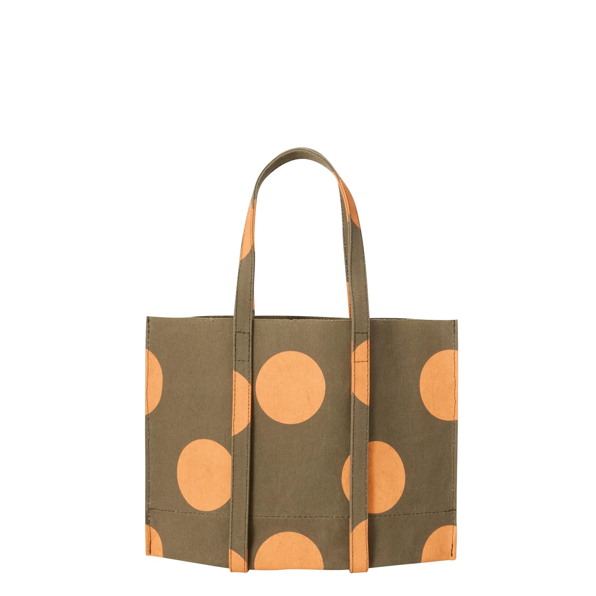 Small Washed Canvas Tote Bag in Orange Dot by Amiacalva-Amiacalva-Idlewild-Cincinnati