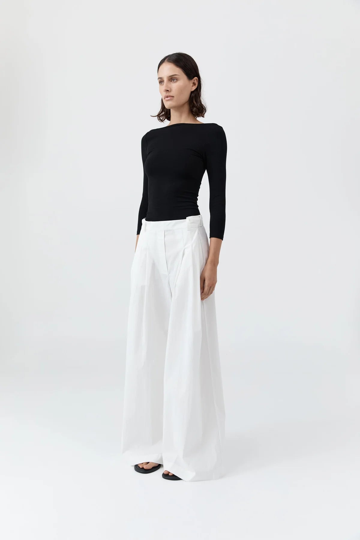 Soft Jersey Ballerina Top in Jet Black by St. Agni-Tops-St. Agni-Idlewild