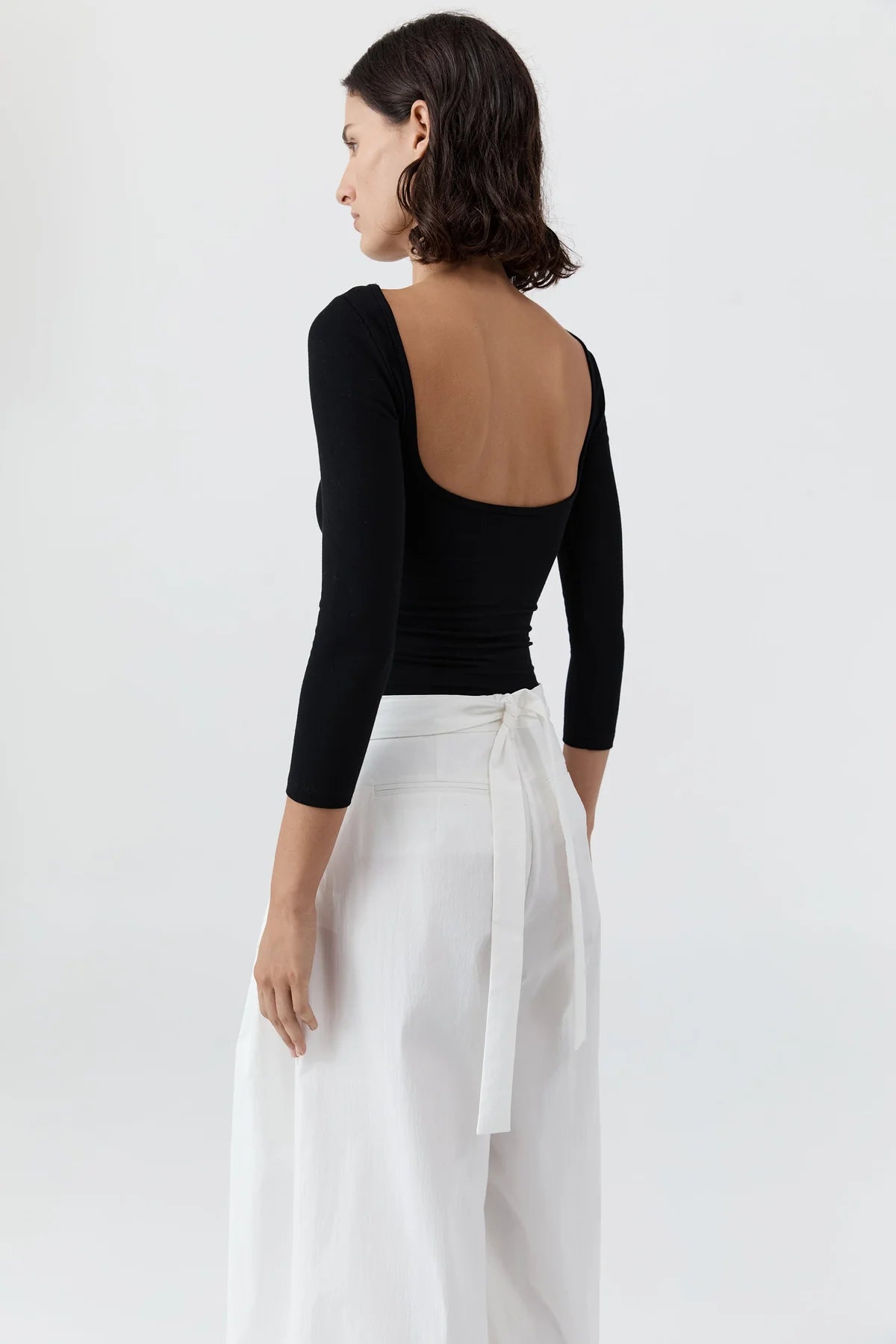 Soft Jersey Ballerina Top in Jet Black by St. Agni-Tops-St. Agni-Idlewild