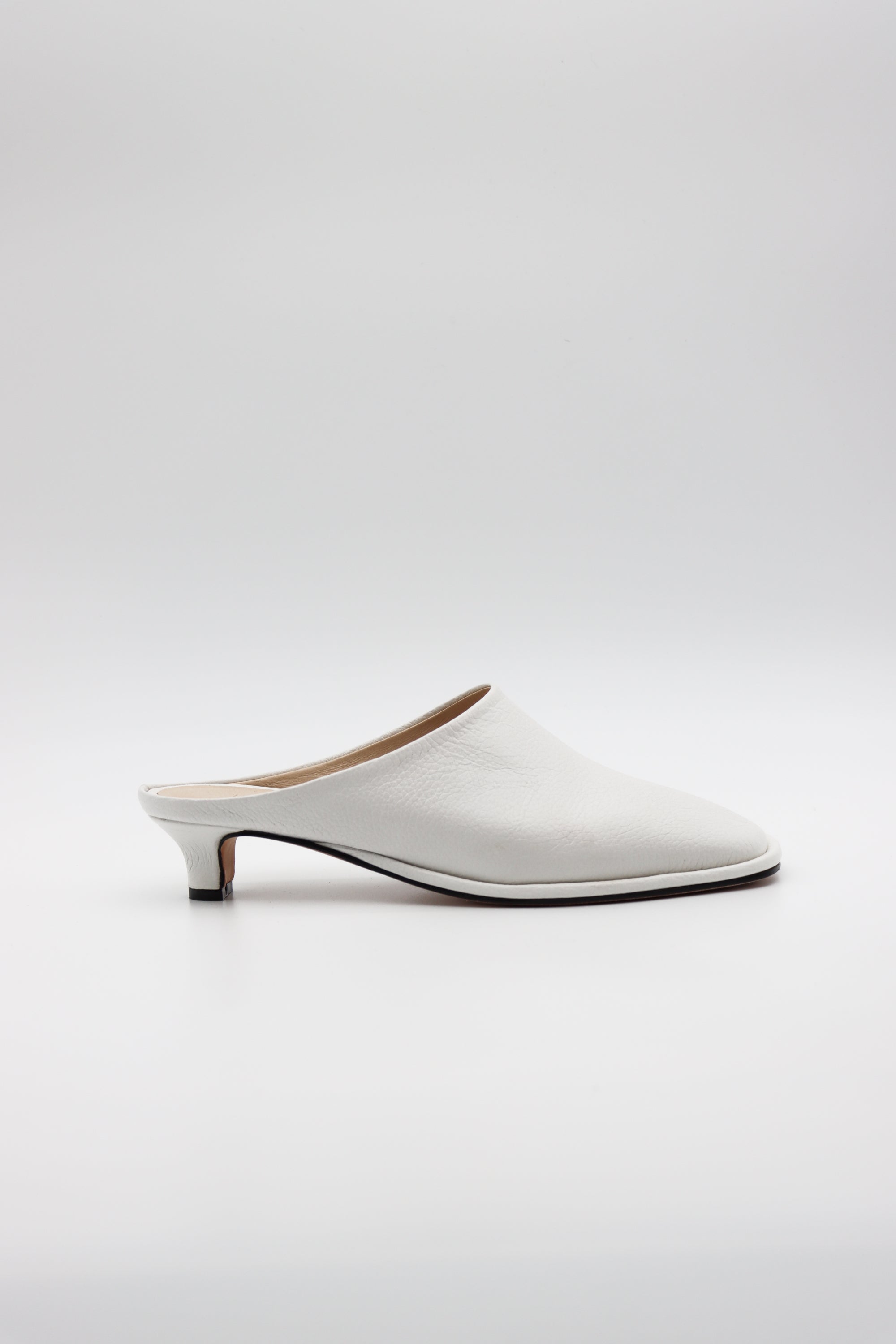 Soft Kitten Heel in White by Lauren Manoogian-Lauren Manoogian-Idlewild-Cincinnati