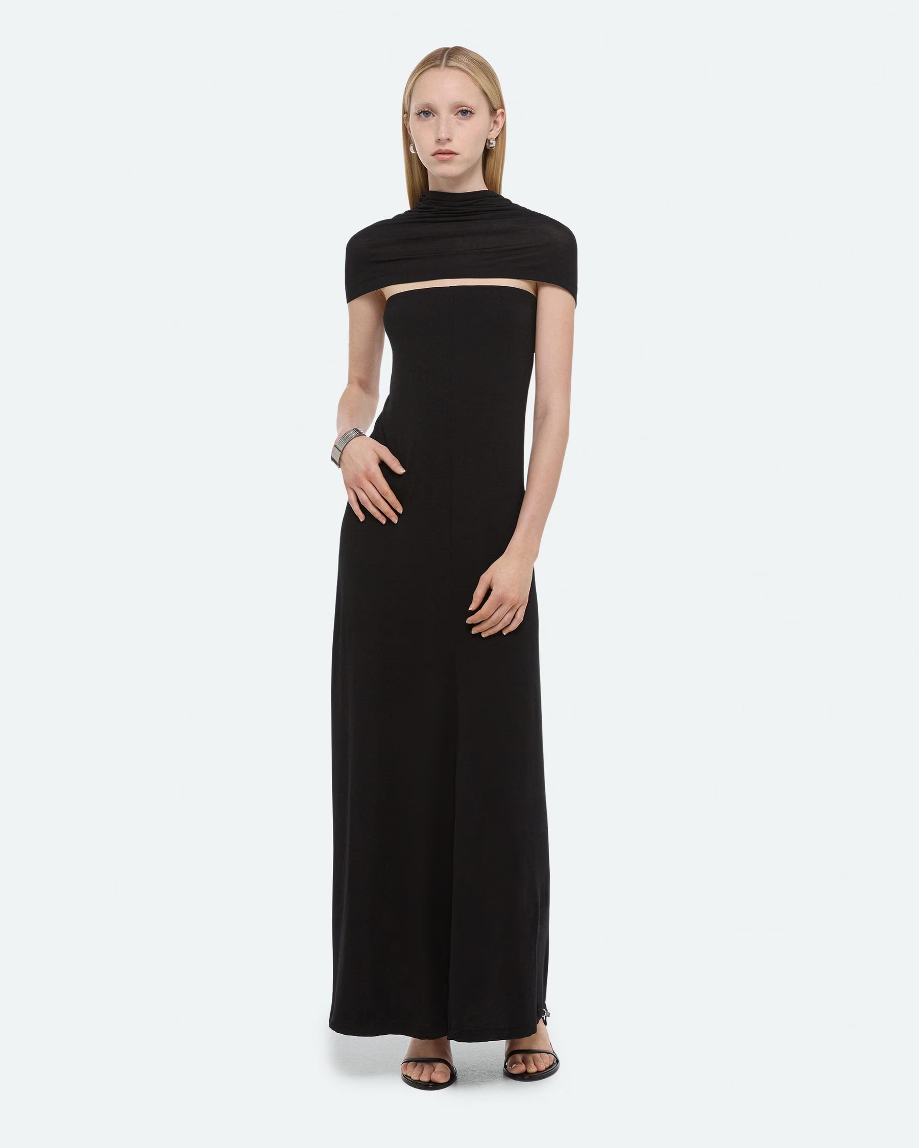 Soft Sash Maxi Dress in Black by Helmut Lang-Dresses-Helmut Lang-Idlewild