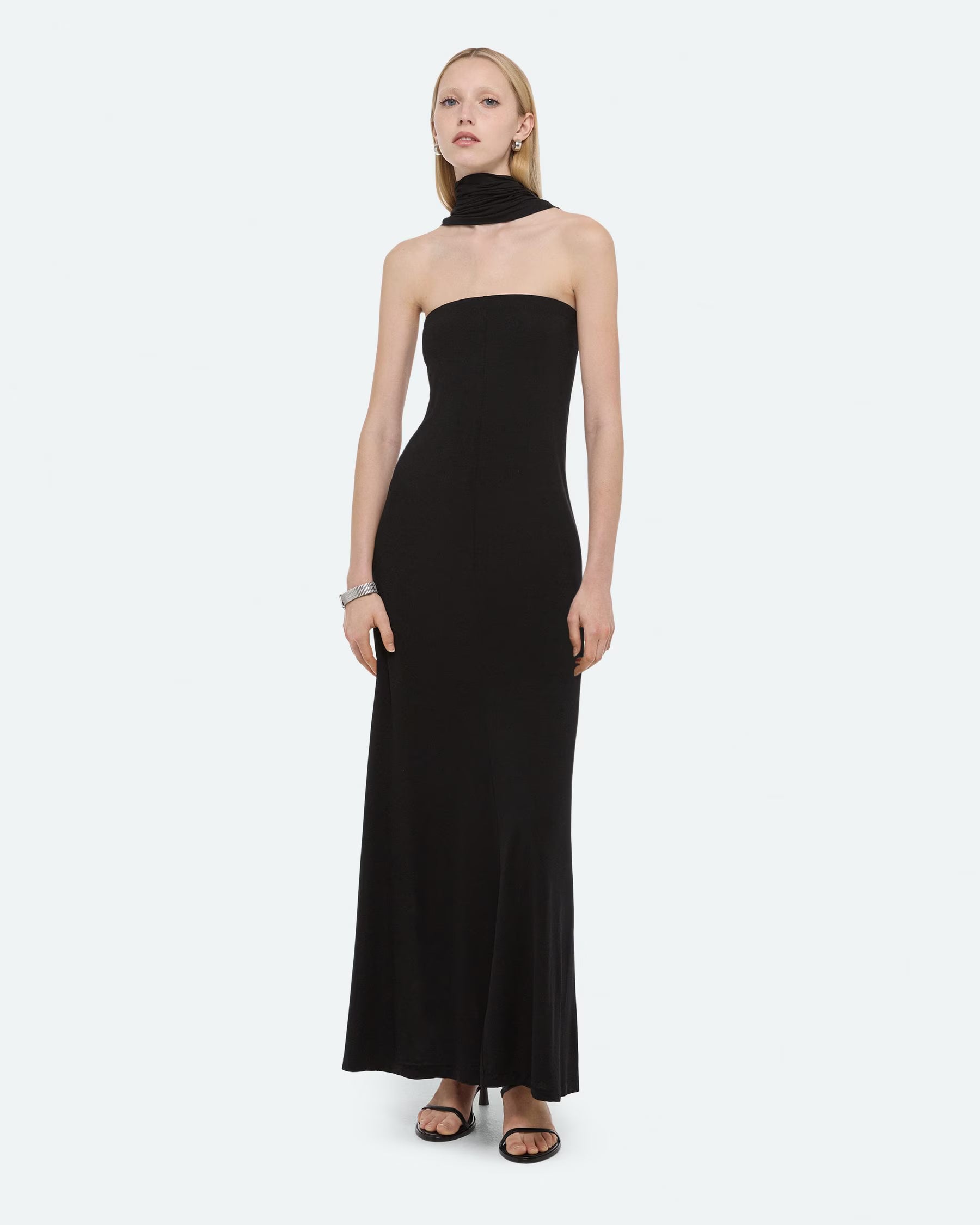 Soft Sash Maxi Dress in Black by Helmut Lang-Dresses-Helmut Lang-Idlewild
