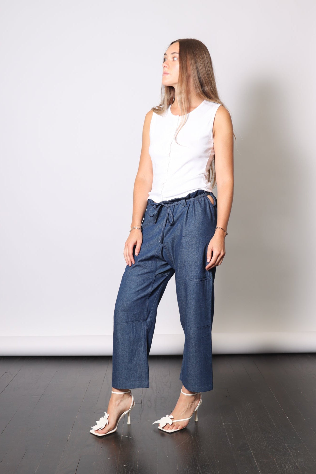 Sophie Sleeveless Cardigan in White by GIL RODRIGUEZ-Tops-GIL RODRIGUEZ-Idlewild