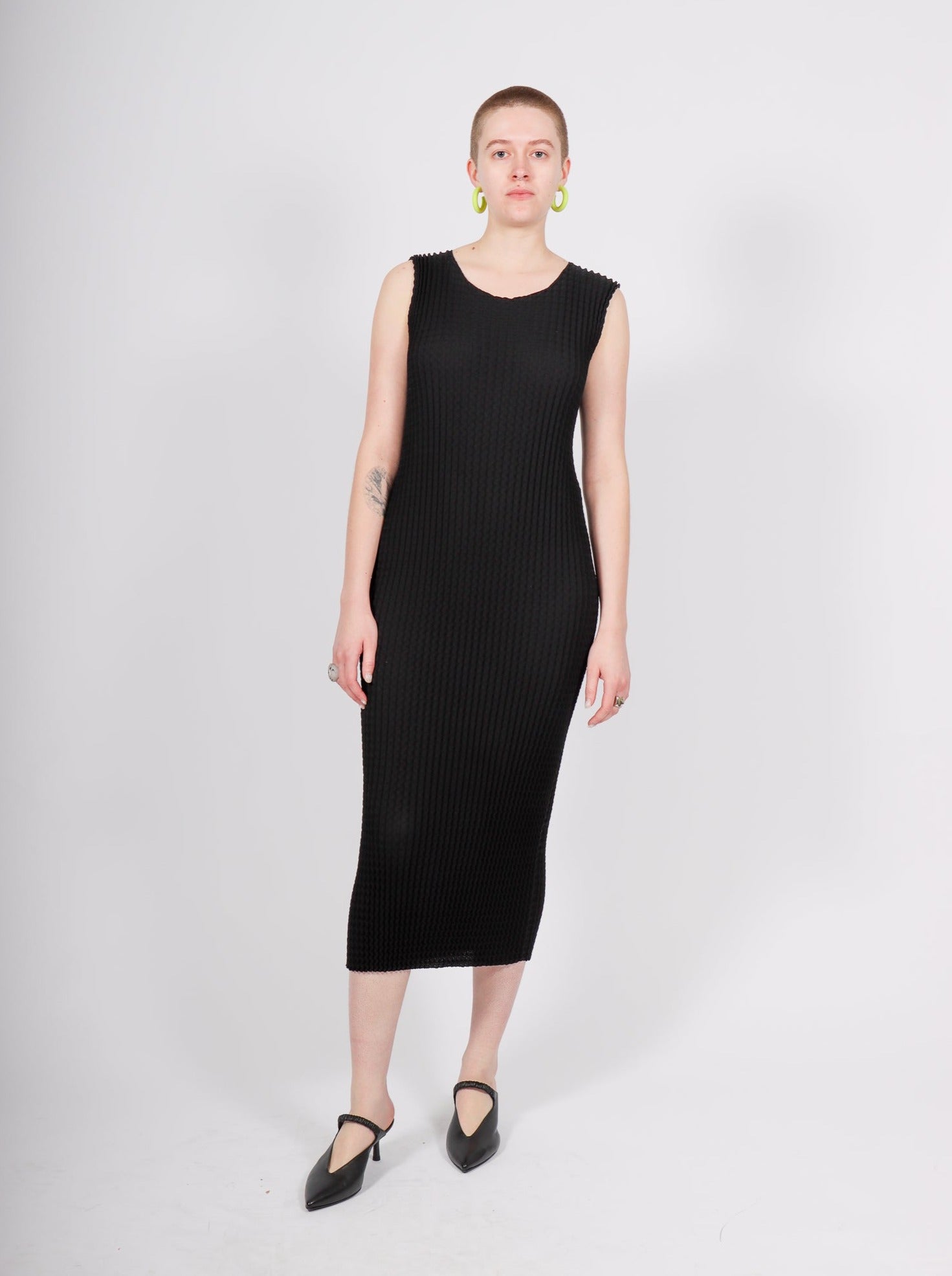 Spongy Midi Dress in Black by Issey Miyake-Issey Miyake-Idlewild-Cincinnati