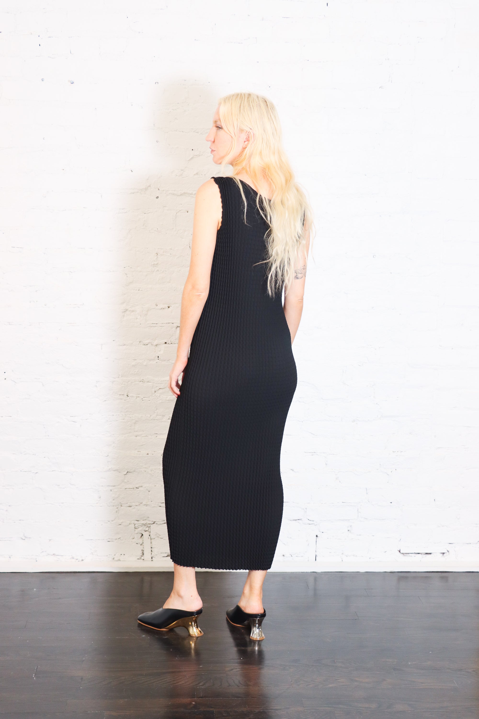 Spongy Midi Dress in Black by Issey Miyake-Issey Miyake-Idlewild-Cincinnati