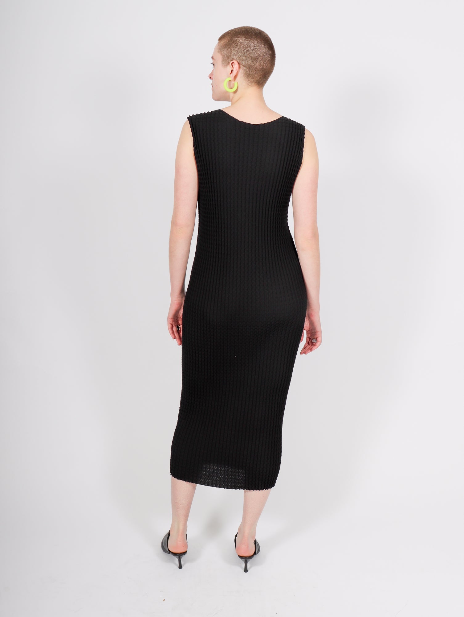 Spongy Midi Dress in Black by Issey Miyake-Issey Miyake-Idlewild-Cincinnati