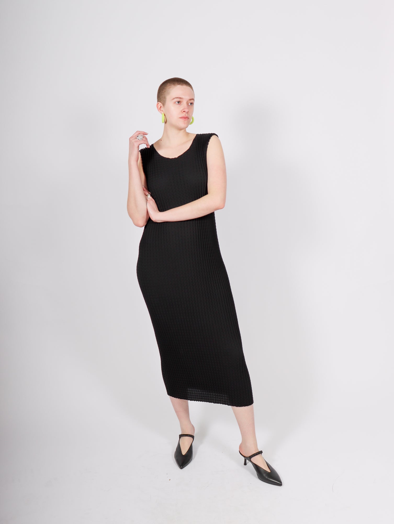 Spongy Midi Dress in Black by Issey Miyake-Issey Miyake-Idlewild-Cincinnati
