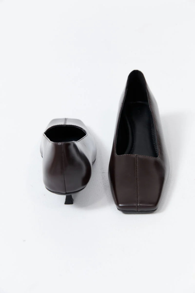 Square Toe Pump in Coffee by St Agni-St. Agni-Idlewild