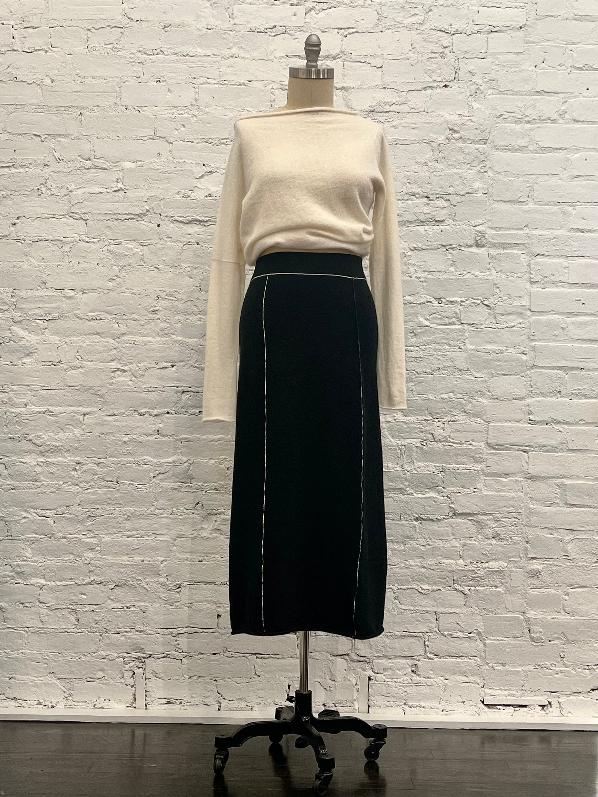 Stitch Skirt in Black Melange by Lauren Manoogian-Bottoms-Lauren Manoogian-Idlewild