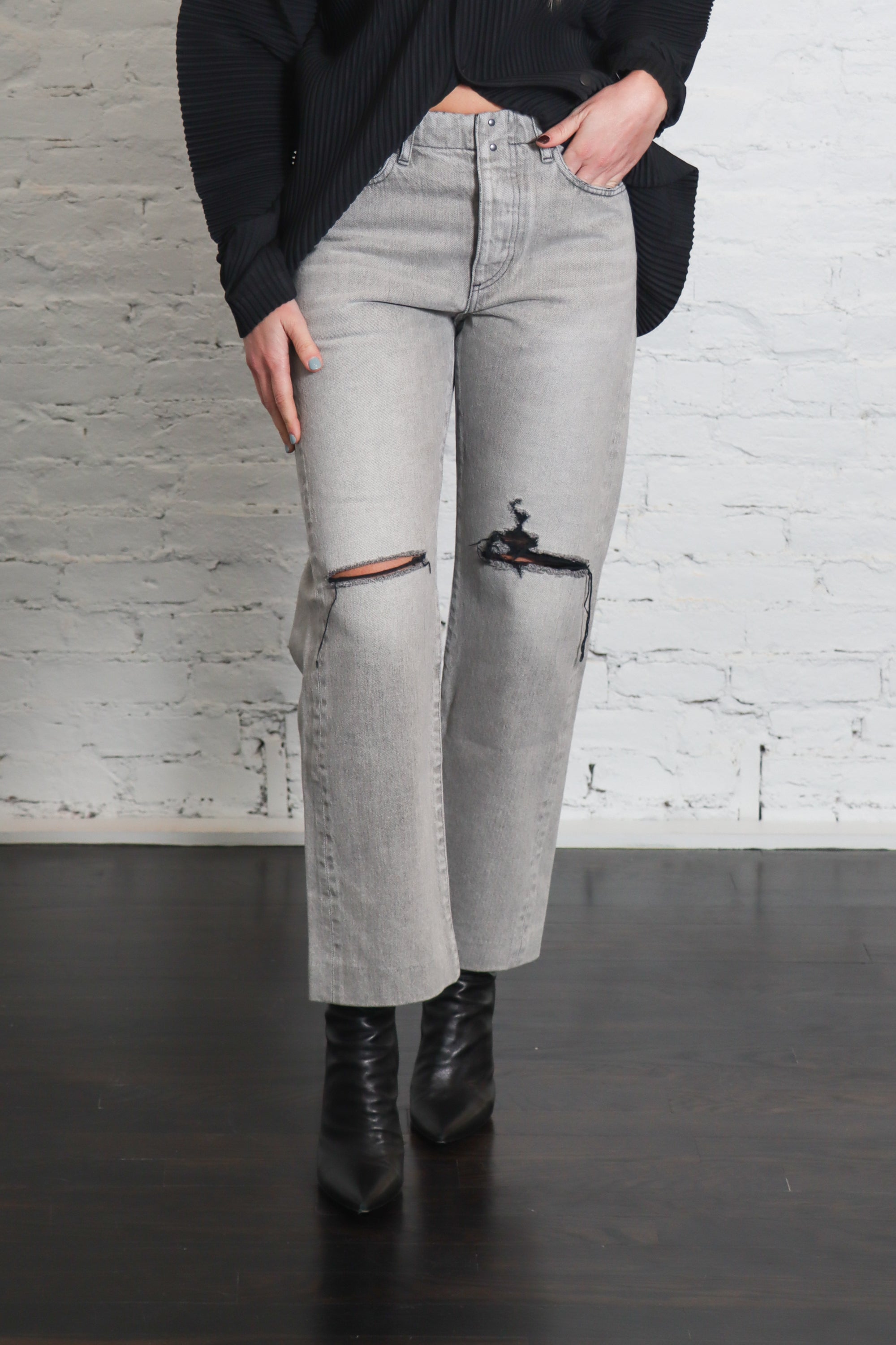 Straight Jean Trouser in Light Grey by Tanaka Denim-TANAKA-Idlewild-Cincinnati