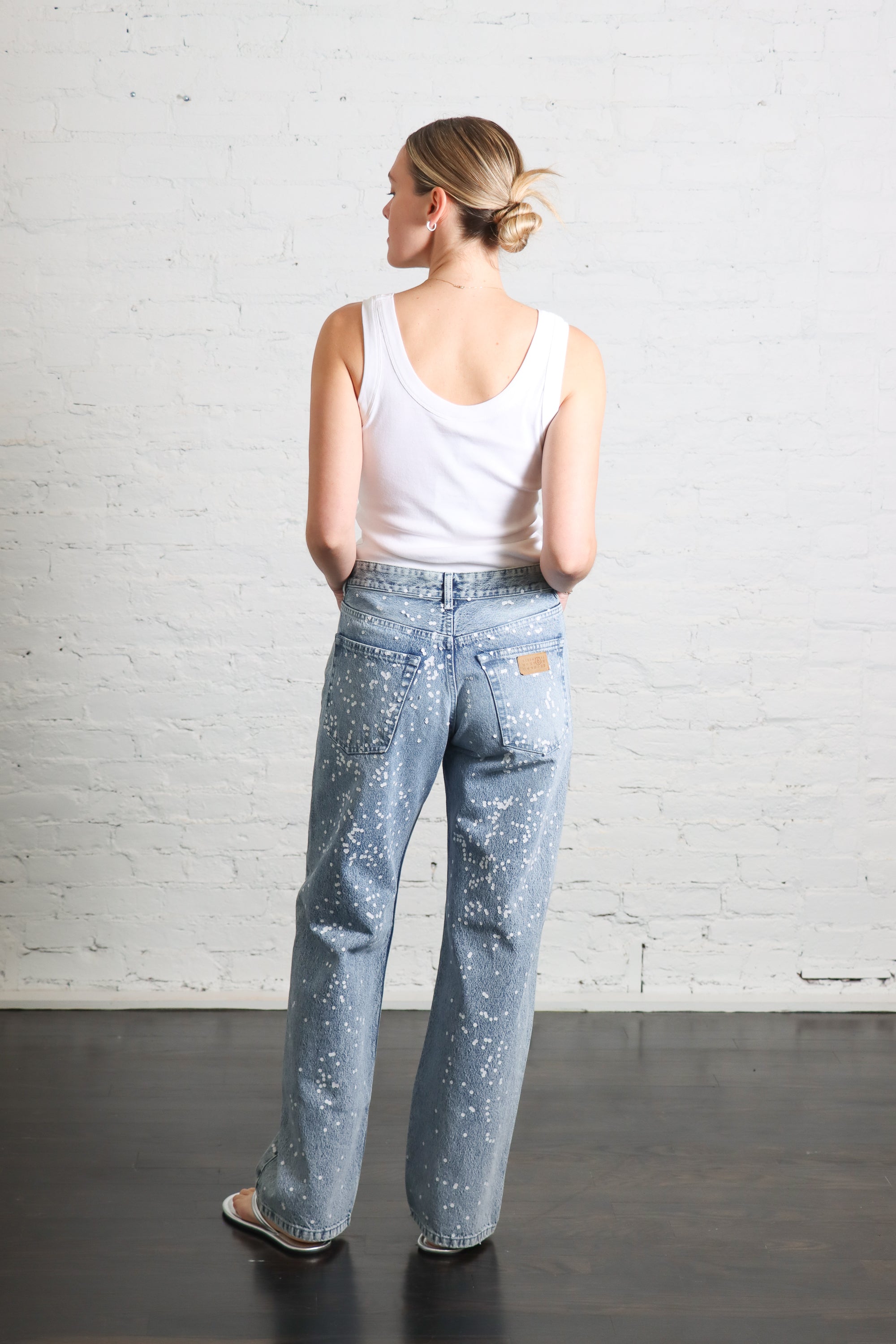 Straight Leg Jean in Trompe L'oeil Confetti Print by MM6 Maison
