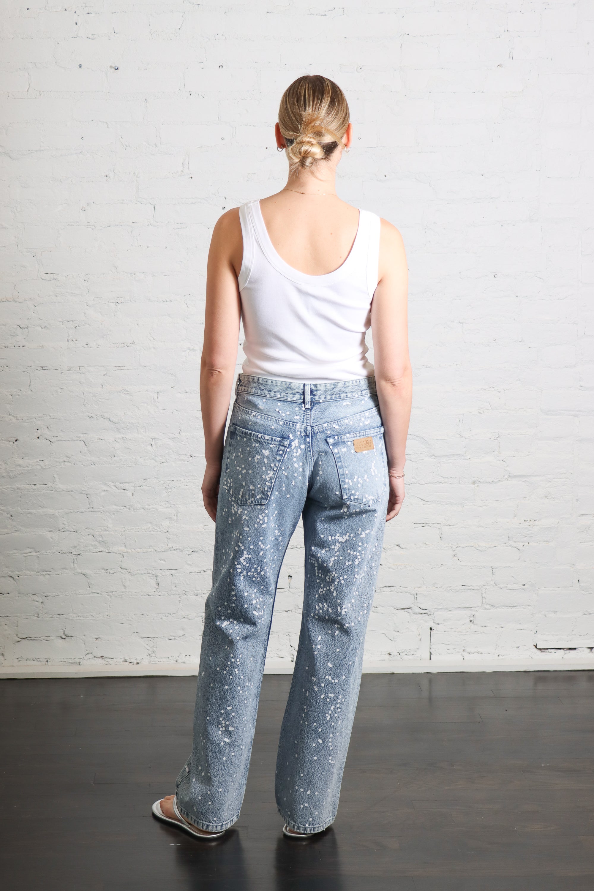 Straight Leg Jean in Trompe L'oeil Confetti Print by MM6 Maison