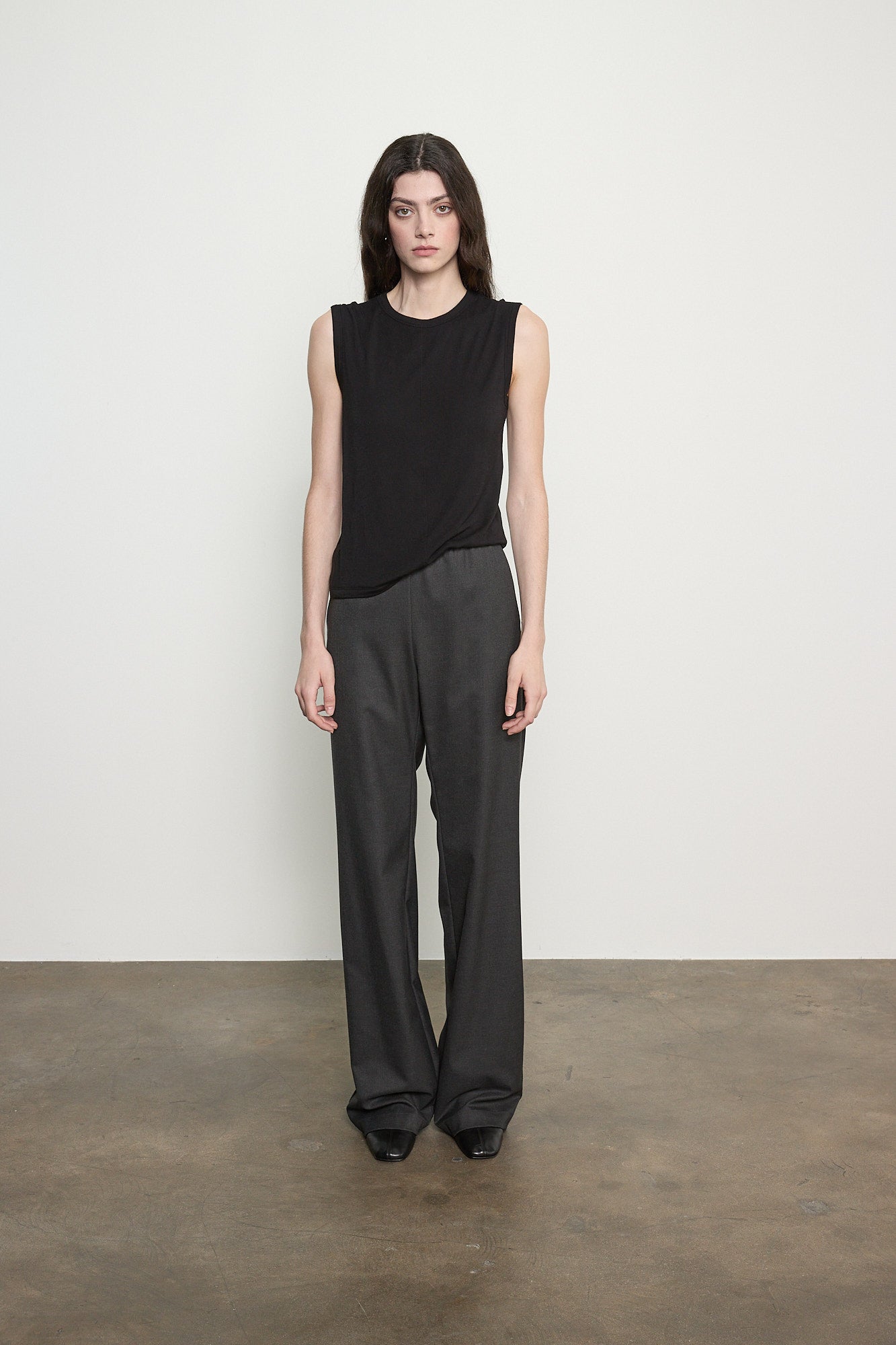 Suiting Everywhere Pant in Dark Charcoal by Enza Costa-Enza Costa-Idlewild-Cincinnati