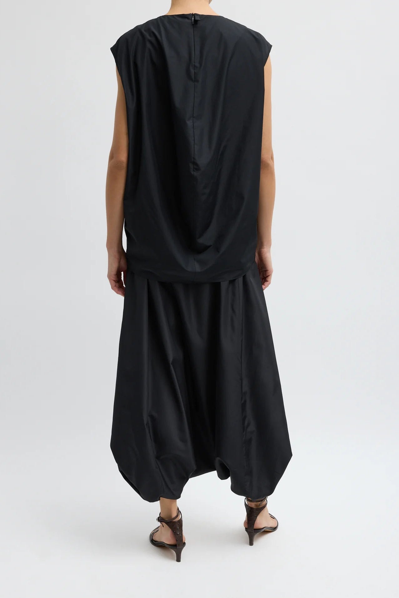 Summer Nylon Flat Front Jalouise Skirt in Black by Tibi-Tibi-Idlewild-Cincinnati