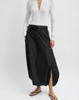 Summer Nylon Flat Front Jalouise Skirt in Black by Tibi-Tibi-Idlewild-Cincinnati