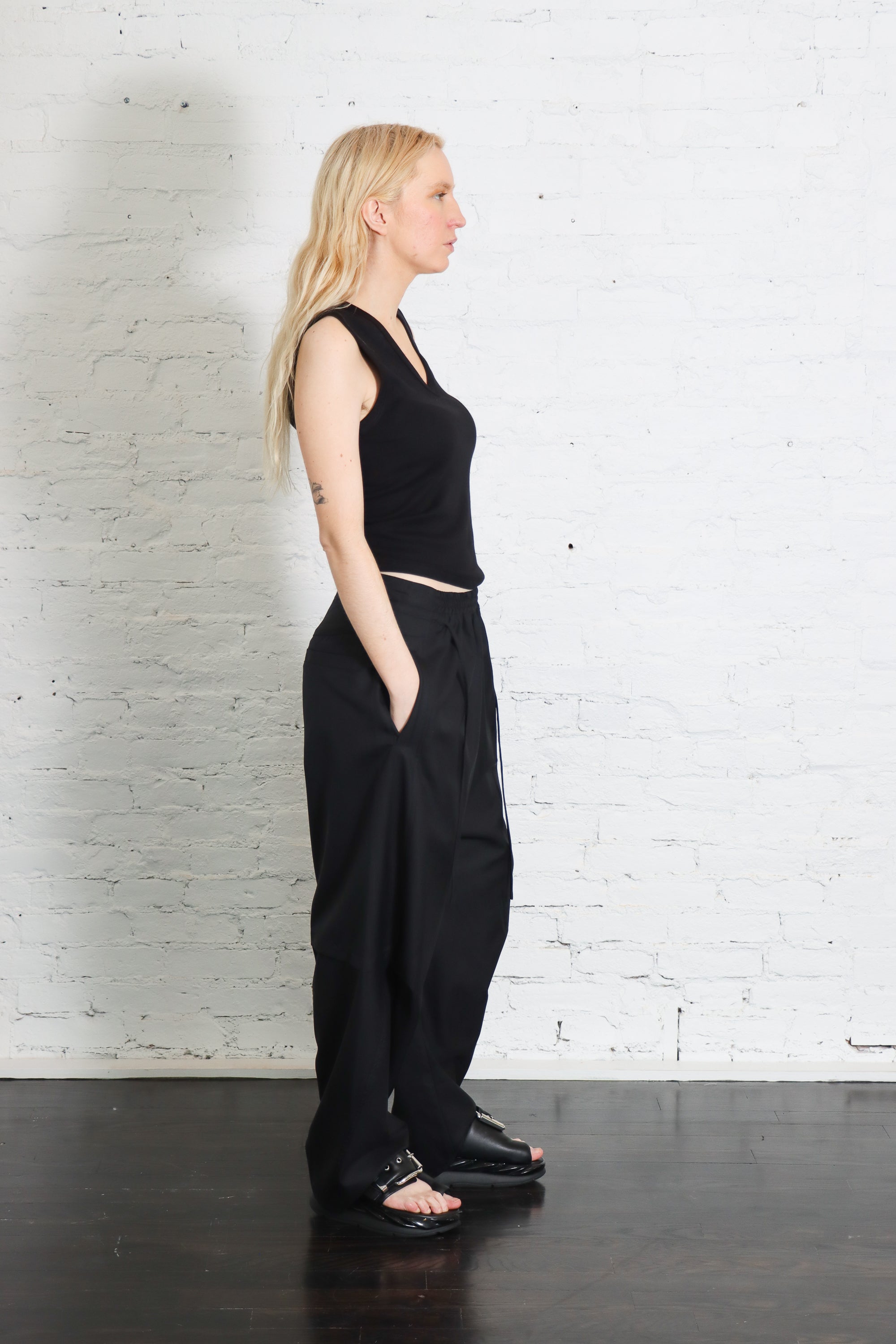 Supima Cotton New Classic Sleeveless V in Black by Enza Costa-Enza Costa-Idlewild-Cincinnati